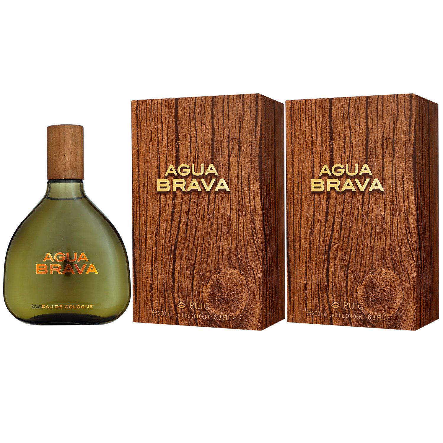 Antonio Puig Agua Brava 2 x 200 ml Eau de Cologne EDC Splash Herrenduft Set