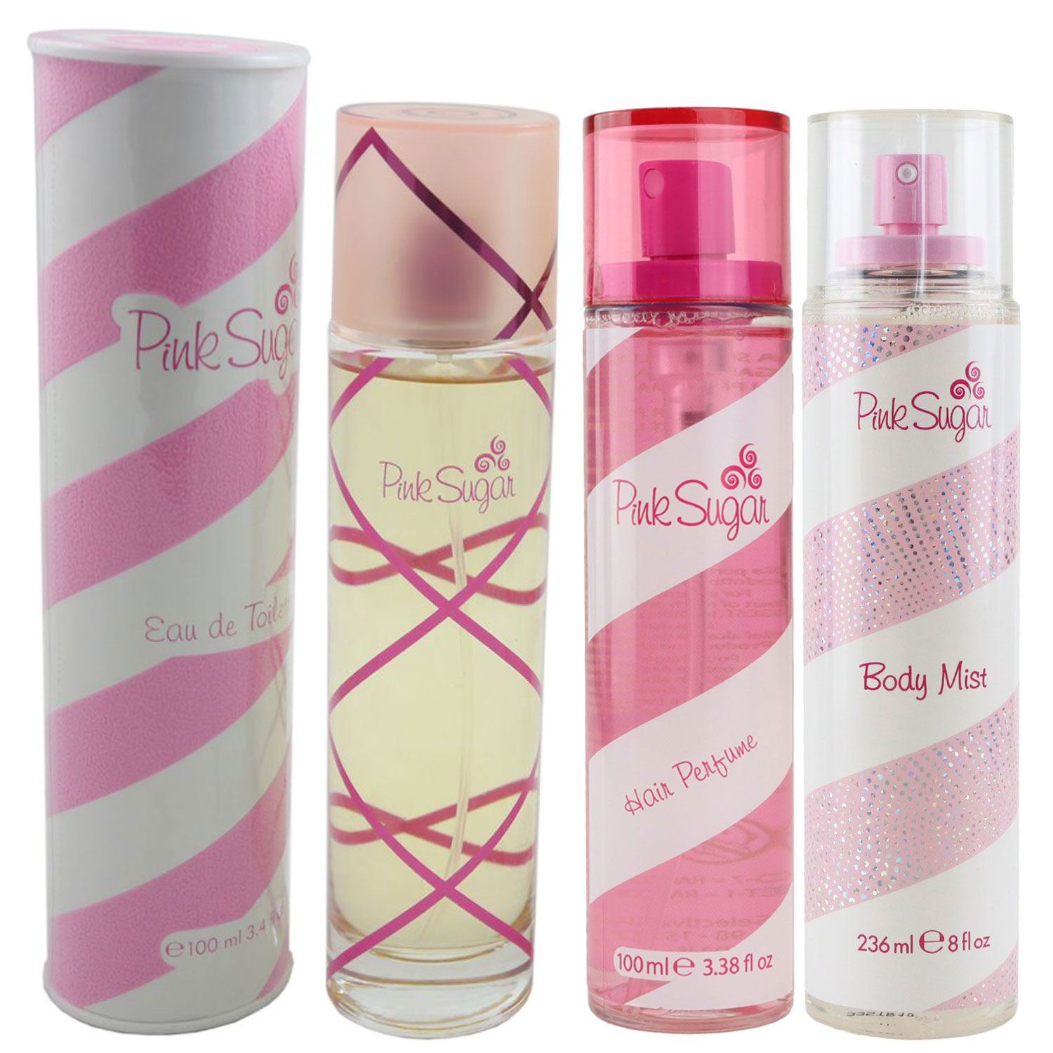 Aquolina Pink Sugar 100 ml EDT & 100 ml Hairmist & 100 ml Bodymist NEU