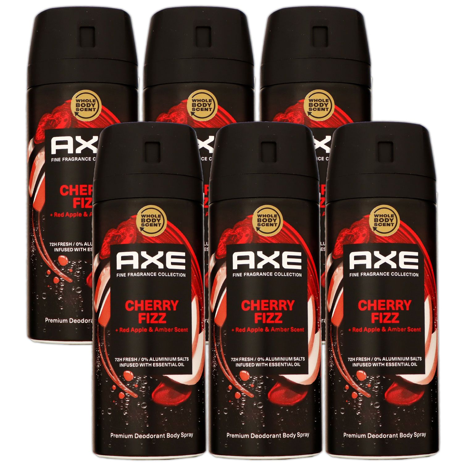 Axe Cherry Fizz 6 x 150 ml Deospray Deodorant Deo Spray Deodorant Spray Deo Set