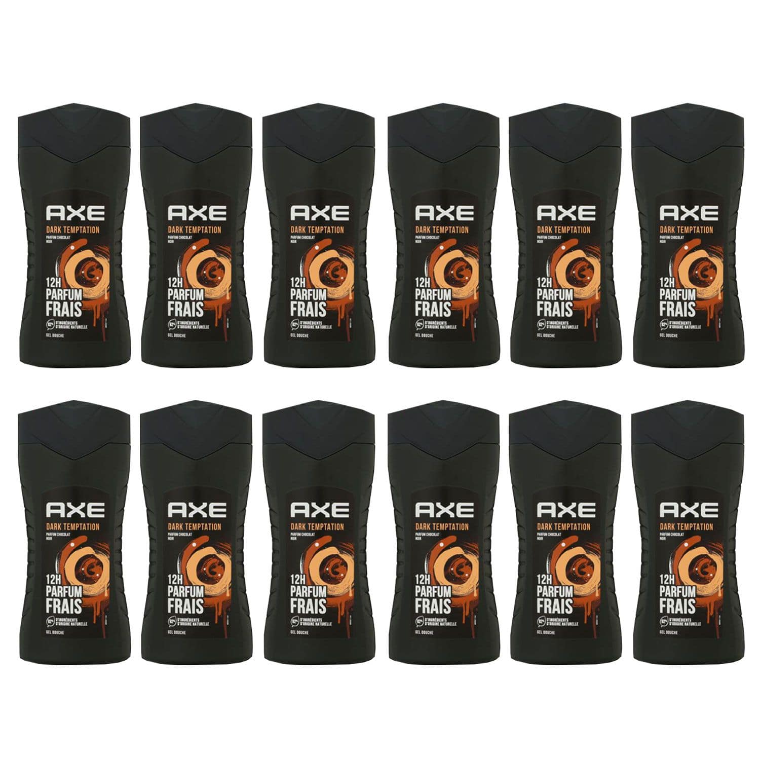 Axe Dark Temptation 12 x 250 ml Shower Gel Duschgel Showergel Set