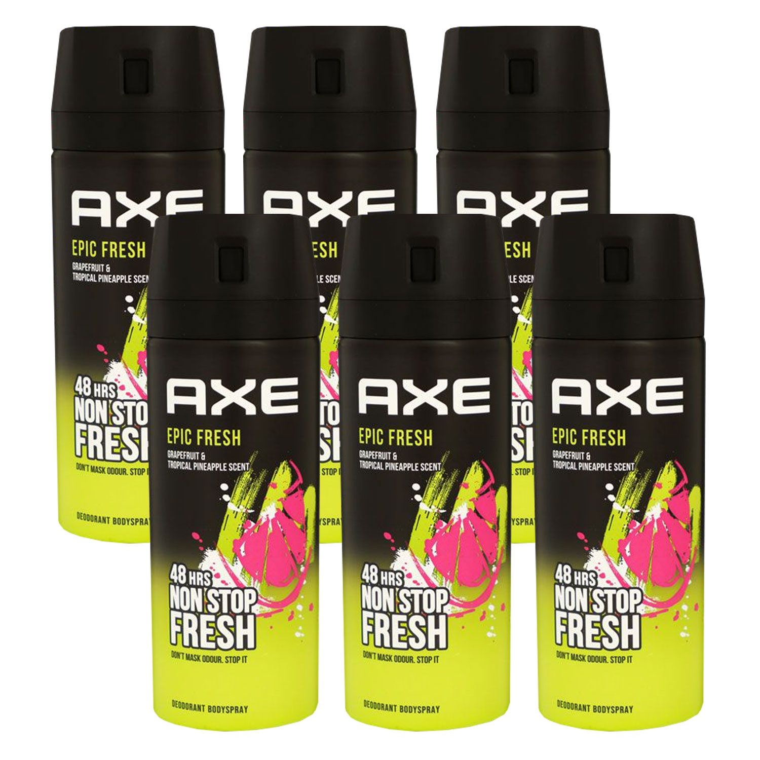 Axe Epic Fresh 6 x 150 ml Deo Deodorant Deospray Deodorant Bodyspray Deodorant Spray Herren Set