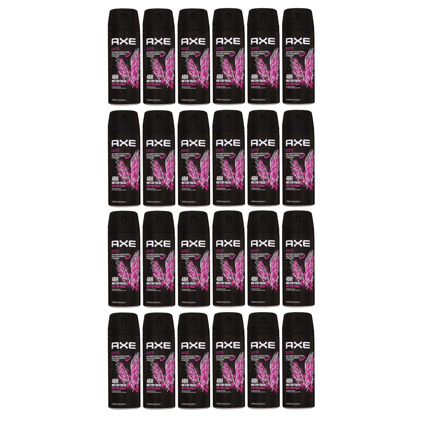 Axe Excite 24 x 150 ml Deodorant Deospray Deo Spray Set Neues Design