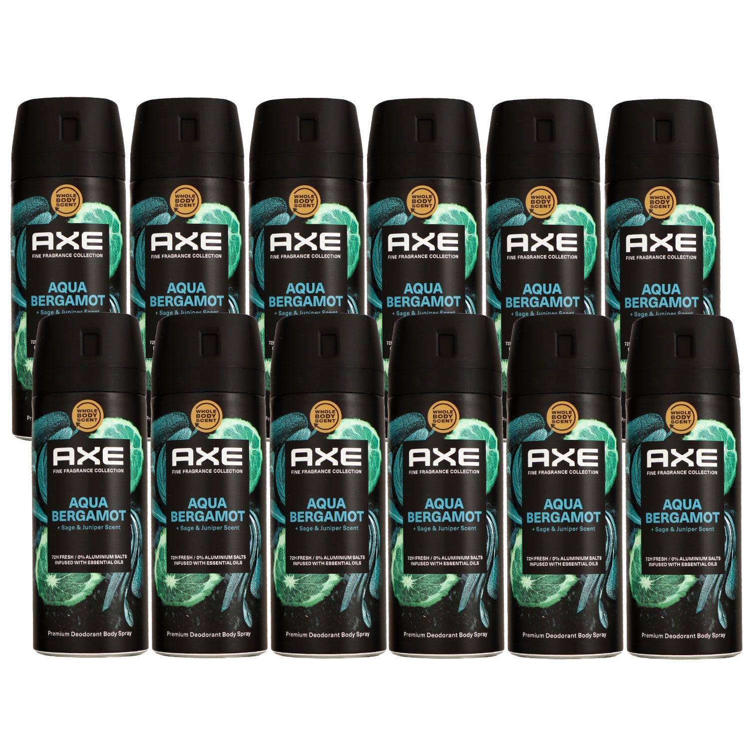 Axe Fine Fragrance Collection Aqua Bergamot 12 x 150 ml Deospray Deodorant Set