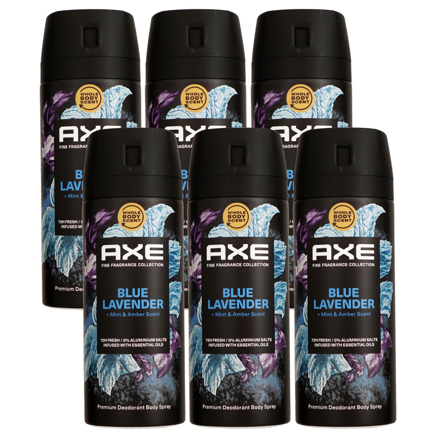 Axe Fine Fragrance Collection Blue Lavender 6 x 150 ml Deospray Deodorant Set