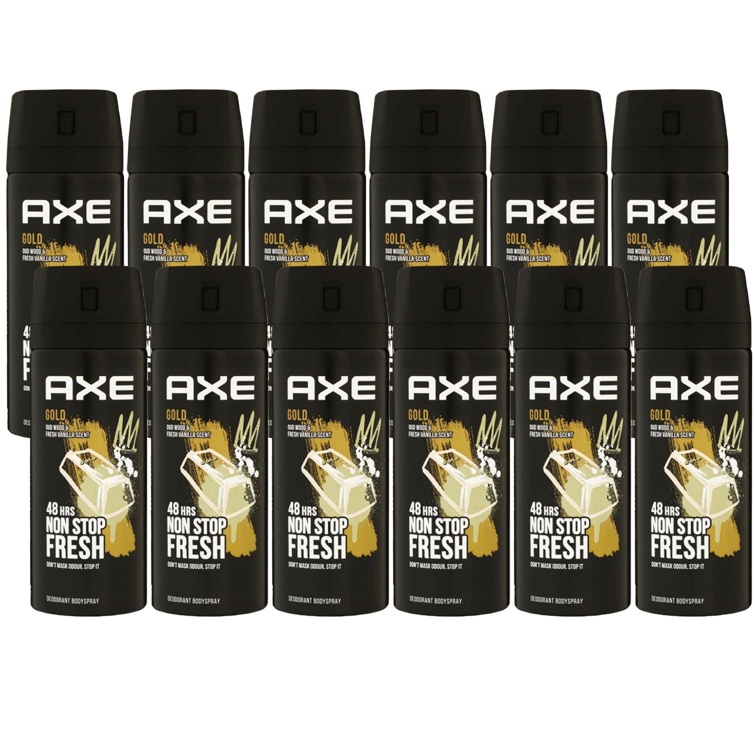 Axe Gold 12 x 150 ml Deospray Deodorant Deo Spray Deodorant Spray Bodyspray Set Herren