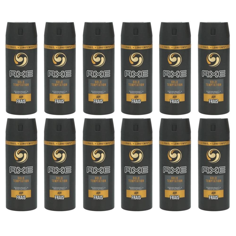 Axe Gold Temptation 12 x 150 ml Deospray Deodorant Deo Spray Deodorant Spray Deo Set