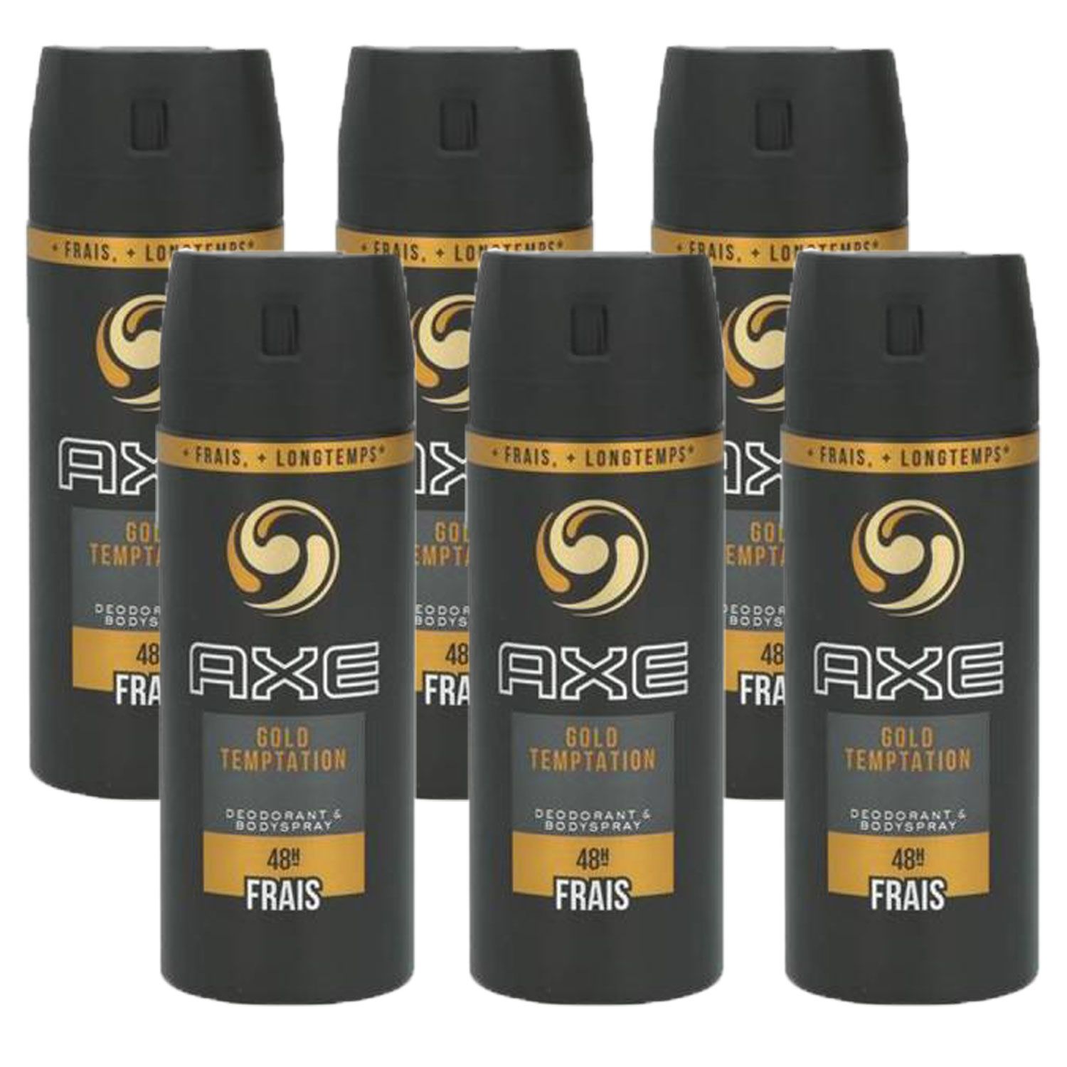 Axe Gold Temptation 6 x 150 ml Deospray Deodorant Deo Spray Deodorant Set