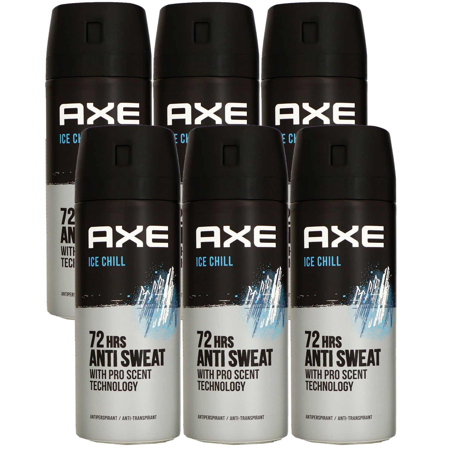 Axe Ice Chill 6 x 150 ml Deospray Deodorant Frozen Mint & Lemon Set