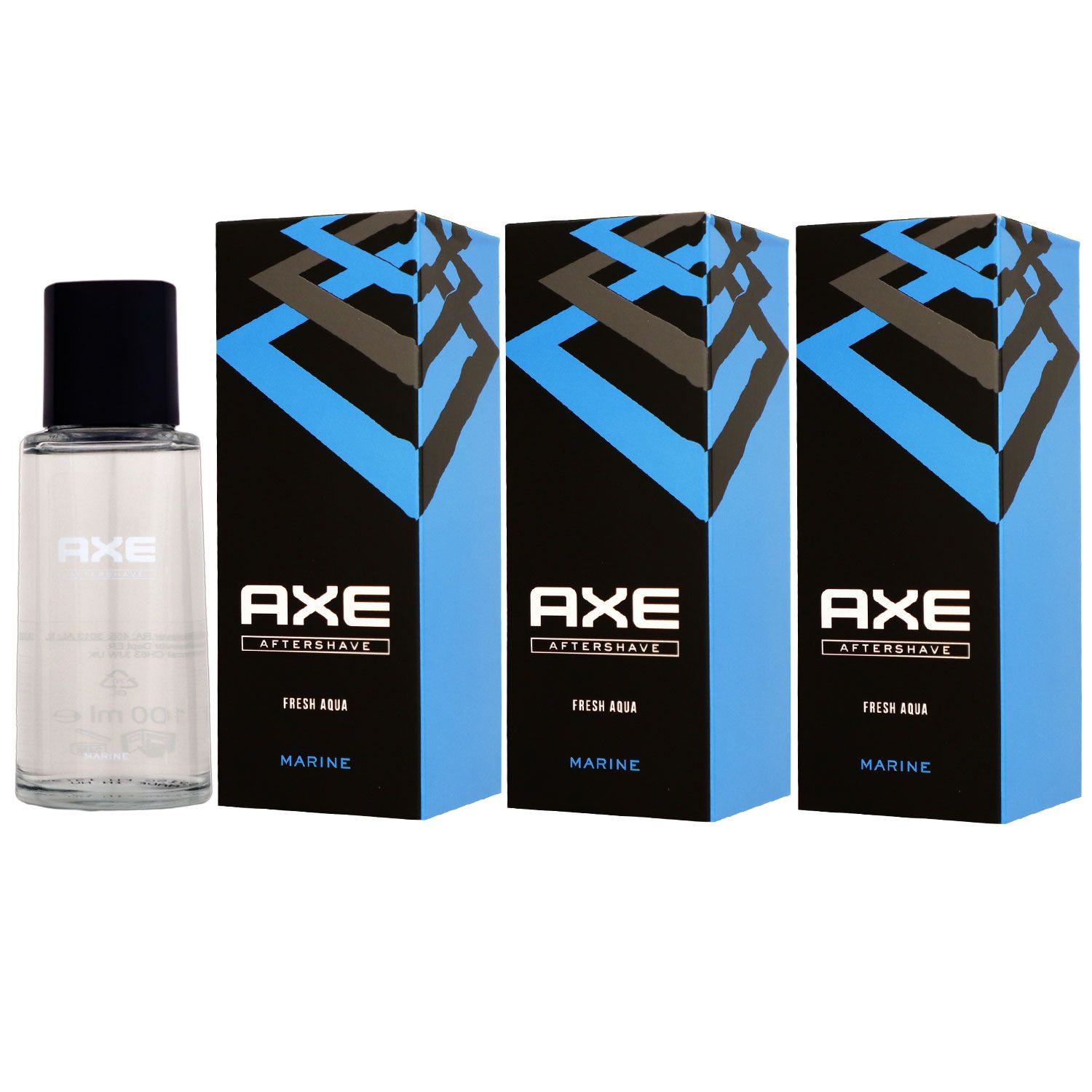 Axe Marine Fresh Aqua 3 x 100 ml After Shave Lotion Rasur Pflege Set