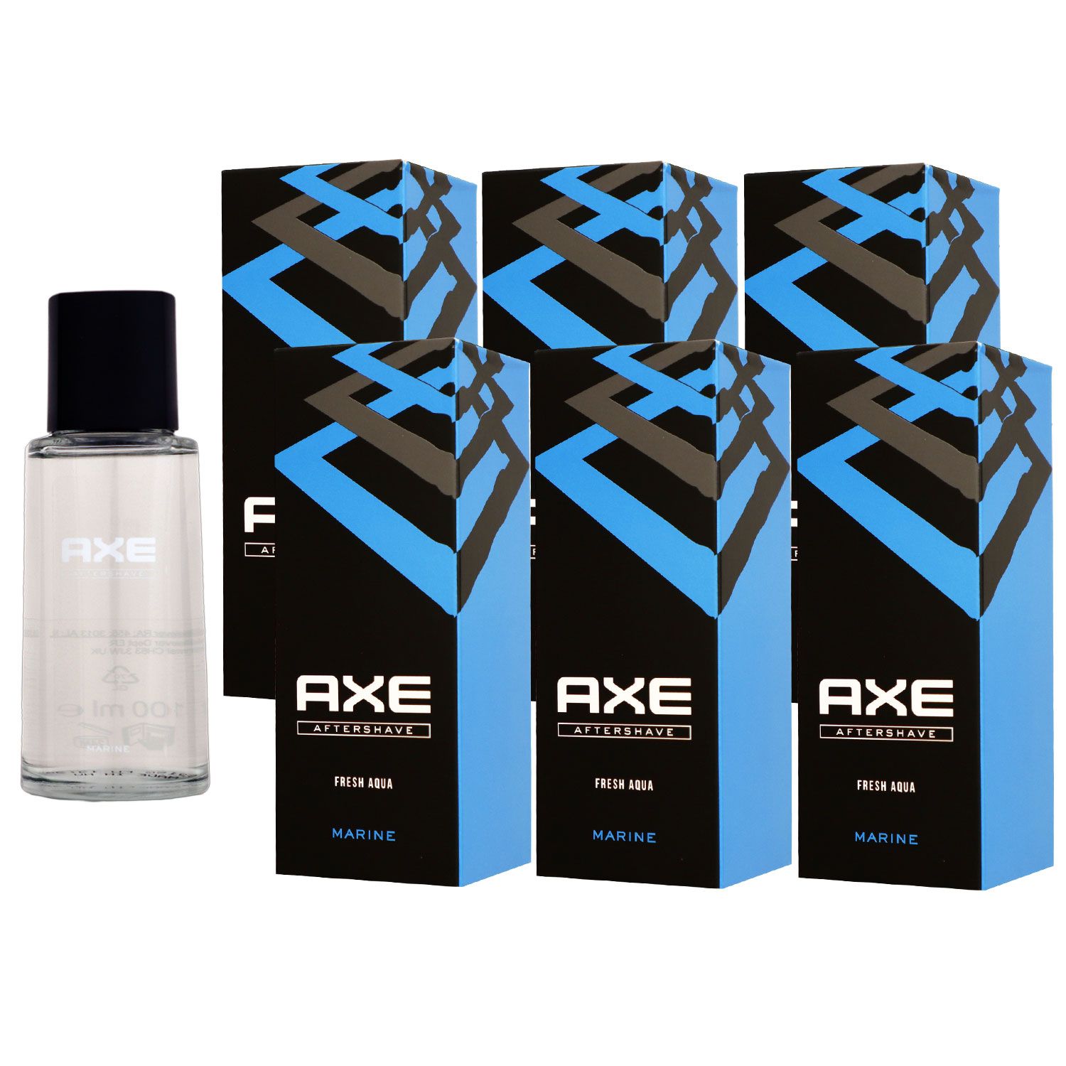 Axe Marine Fresh Aqua 6 x 100 ml After Shave Lotion Rasur Pflege Set