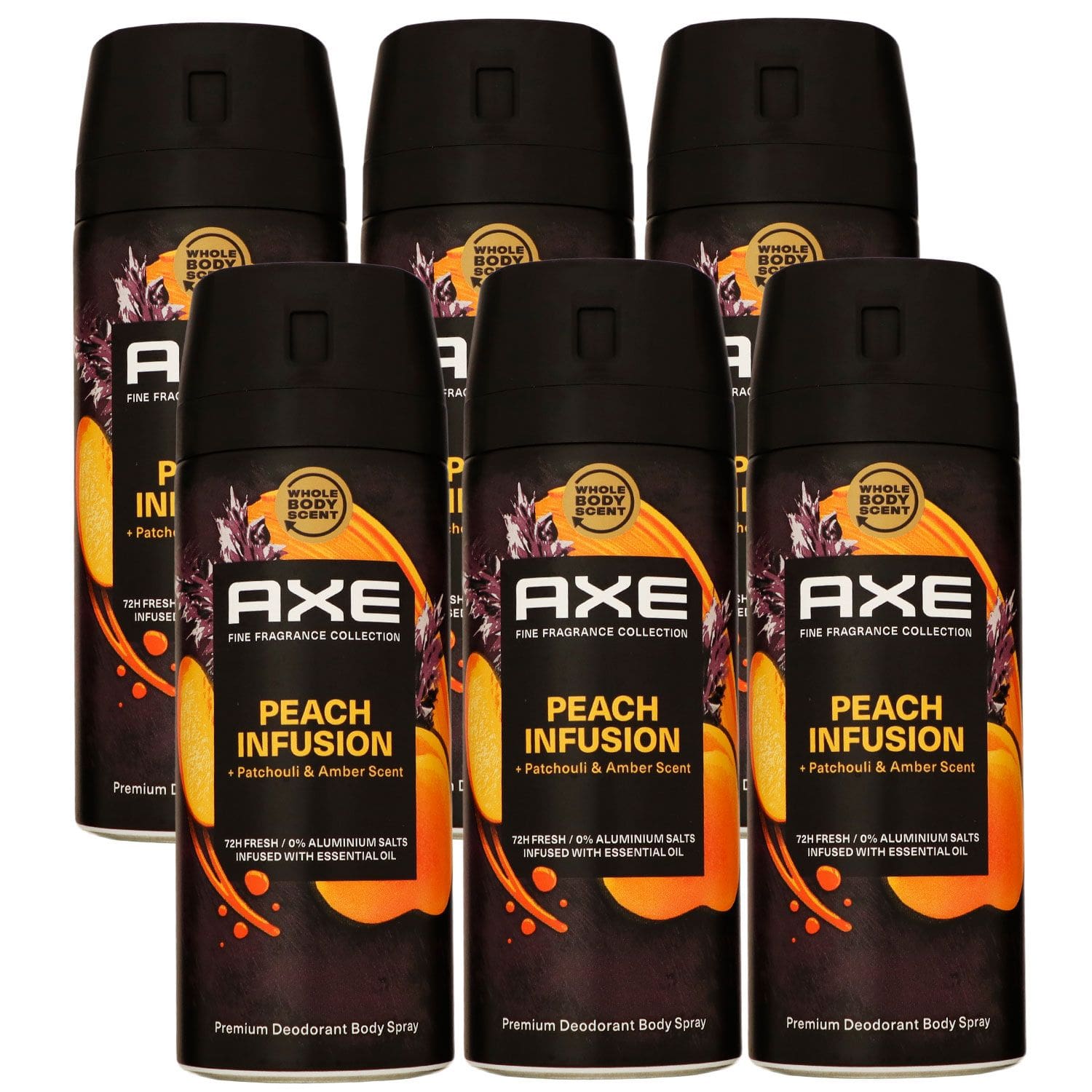 Axe Peach Infusion 6 x 150 ml Deospray Deodorant Deo Spray Deodorant Spray Set