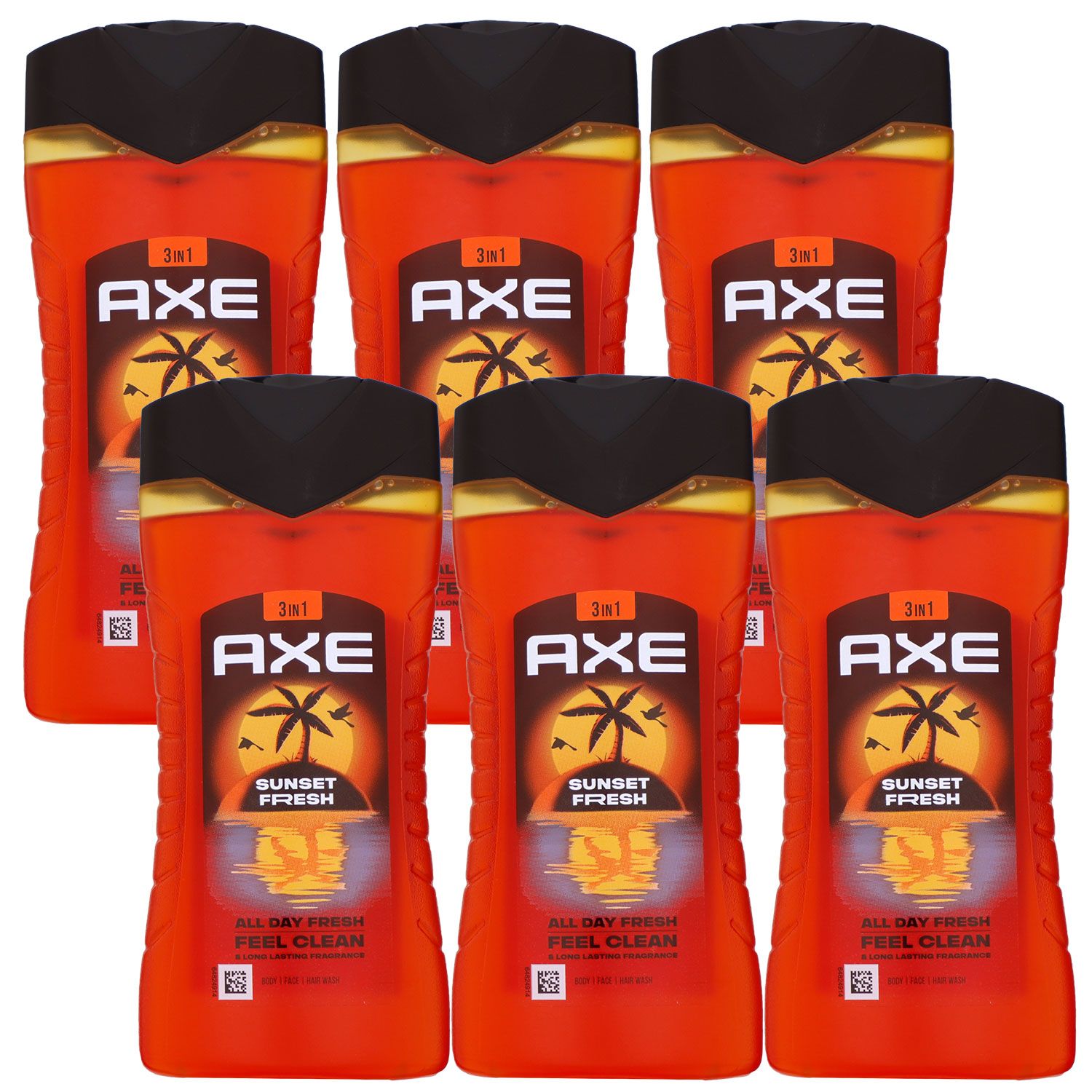 Axe Sunset Fresh 6 x 250 ml Showergel Duschgel Shower Gel Set
