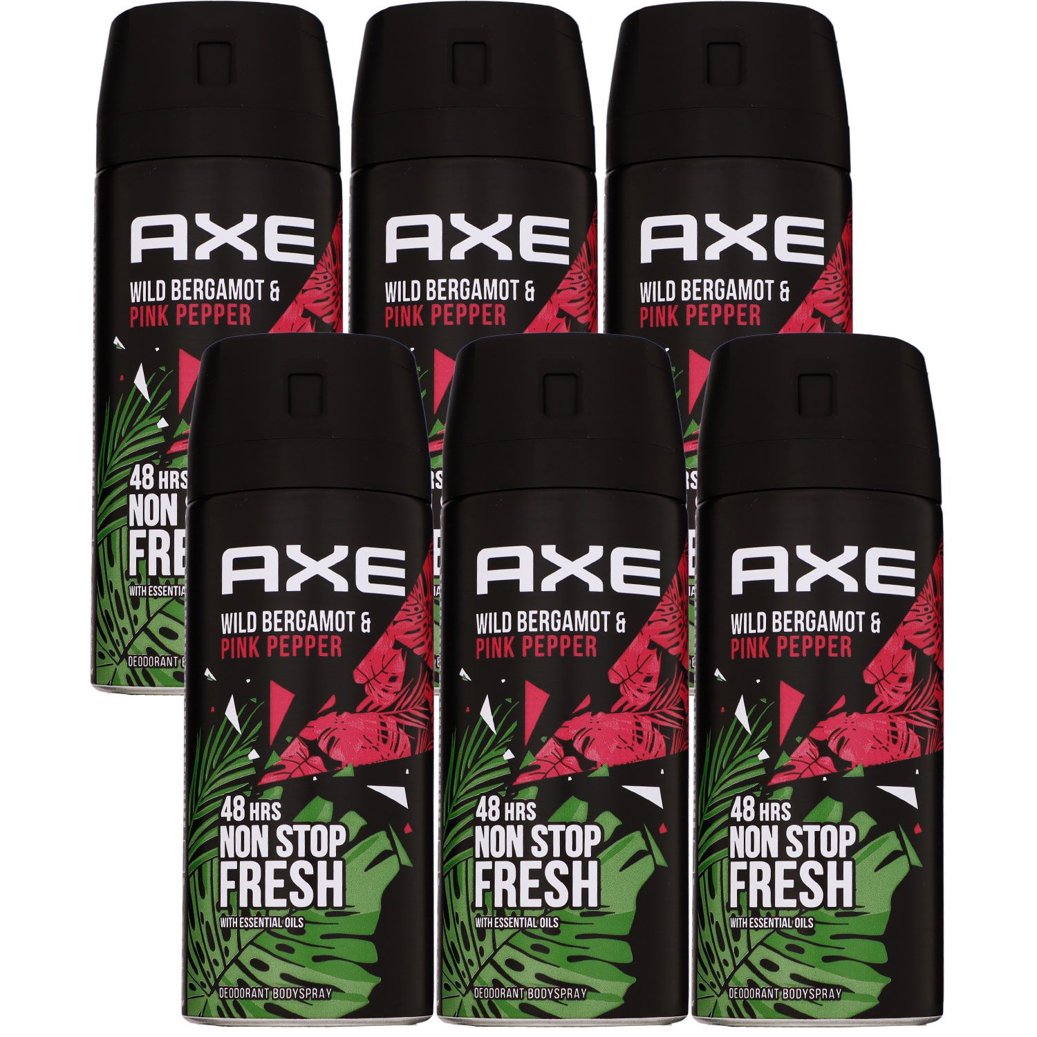 Axe Wild Bergamot & Pink Pepper 6 x 150 ml Deospray Deodorant Deo Spray Set