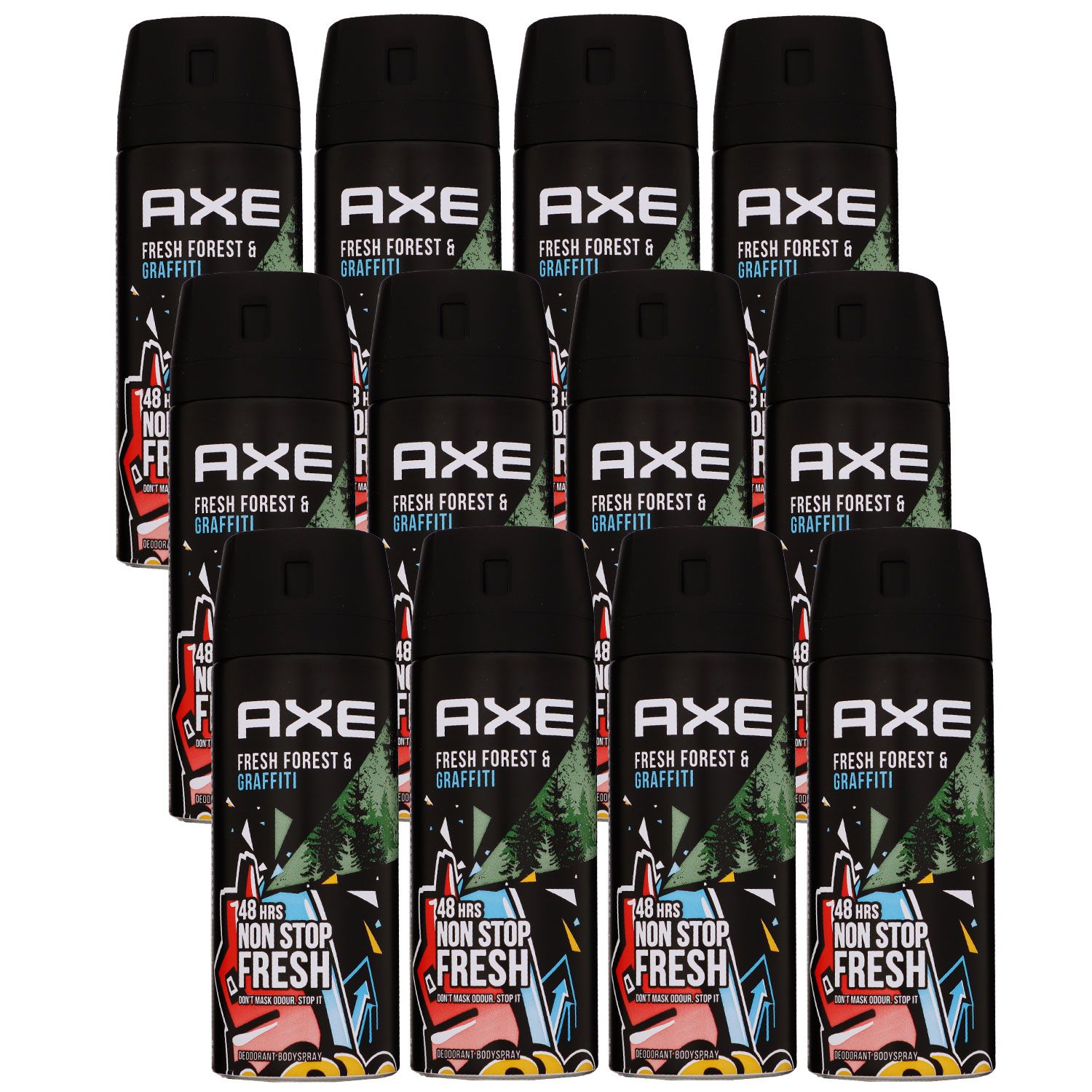 Axe Wild Fresh Forest & Graffiti 12 x 150 ml Deospray Deodorant Deo Spray Set
