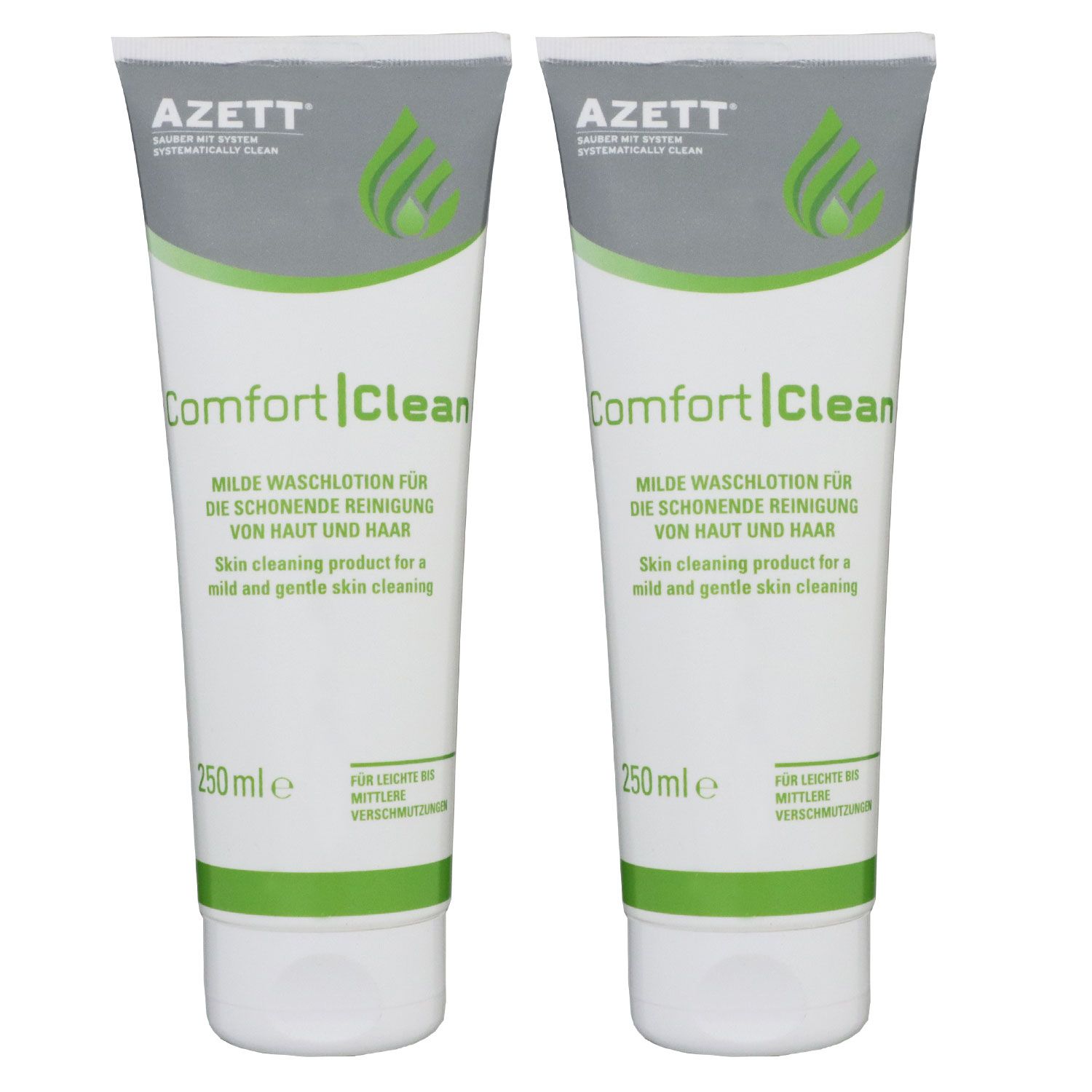 Azett Comfort Clean 2 x 250 ml Milde Waschlotion f�r Haut und Haar Set