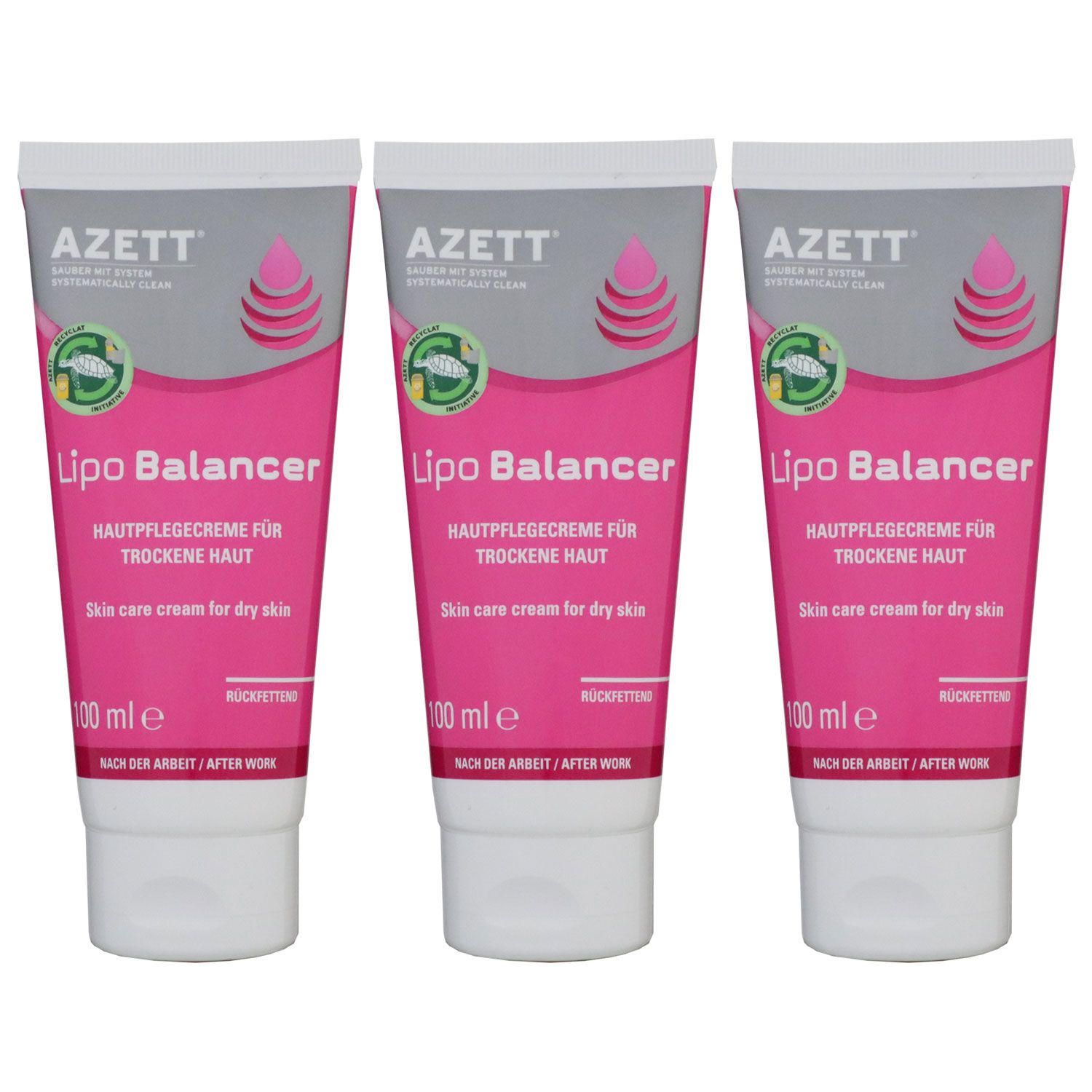Azett Lipo Balancer Cream 3 x 100 ml Hautpflegecreme f�r trockene Haut R�ckfettend