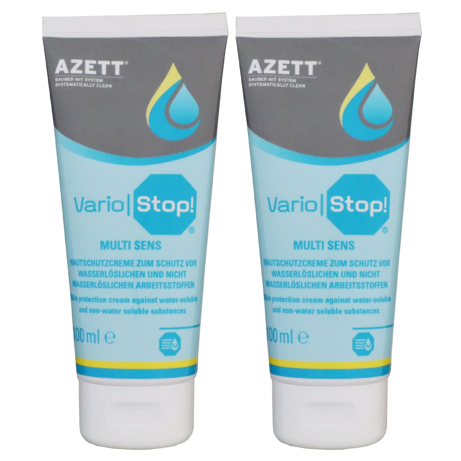 Azett Vario Stop Multi Sens Creme 2 x 100 ml Hautschutzcreme f�r Arbeitsstoffe