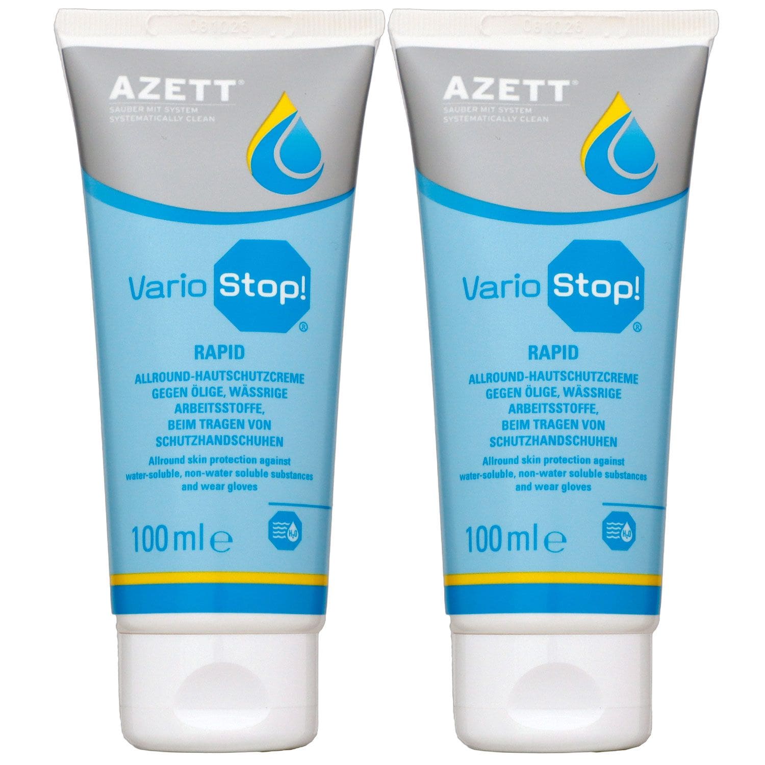 Azett Vario Stop Rapid 2 x 100 ml Hautschutzcreme f�r Arbeitsstoffe Set