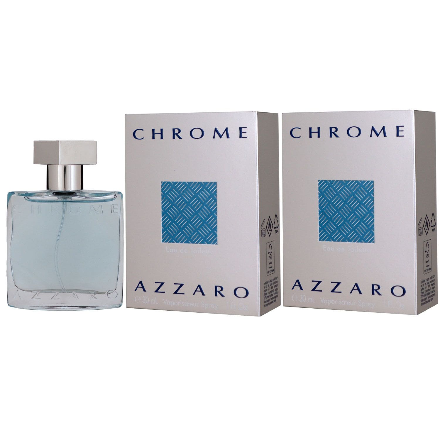 Azzaro Chrome 2 x 30 ml Eau de Toilette EDT Set Herrenduft Herren Duft