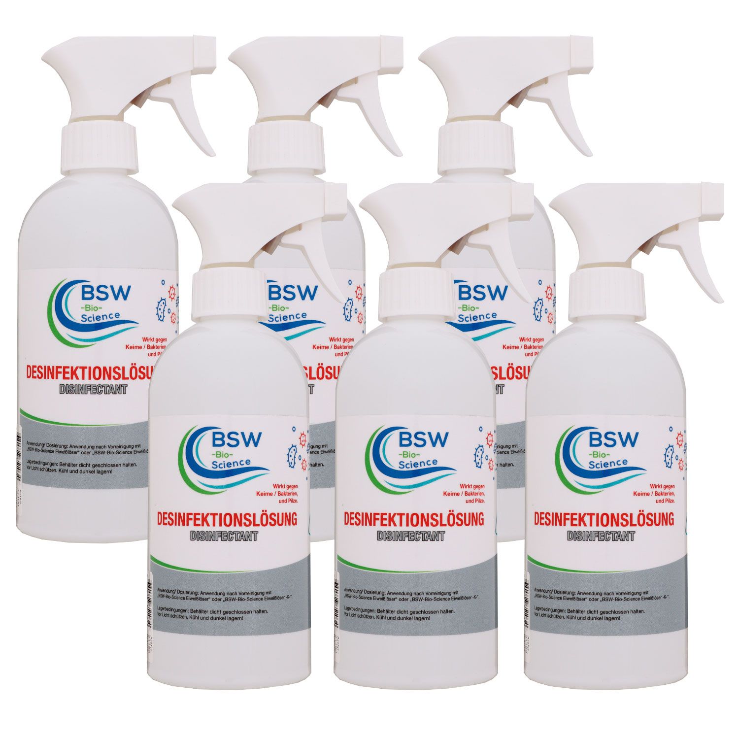 BSW Bio Science Desinfektionsl�sung 6 x 500 ml Spr�hflasche Desinfektion