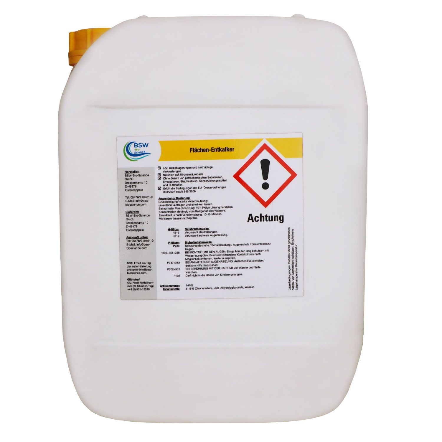 BSW Bio Science Fl�chen-Entkalker 10 Liter Kanister