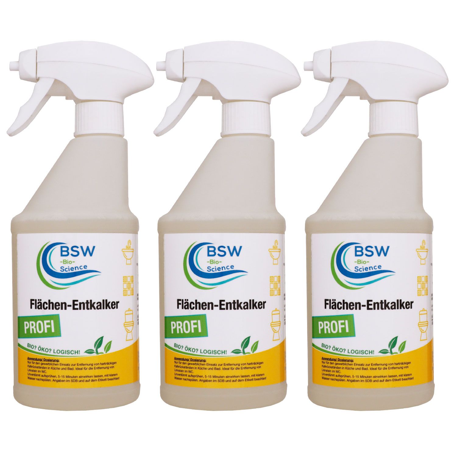 BSW Bio Science Fl�chen-Entkalker 3 x 500 ml Spr�hflasche