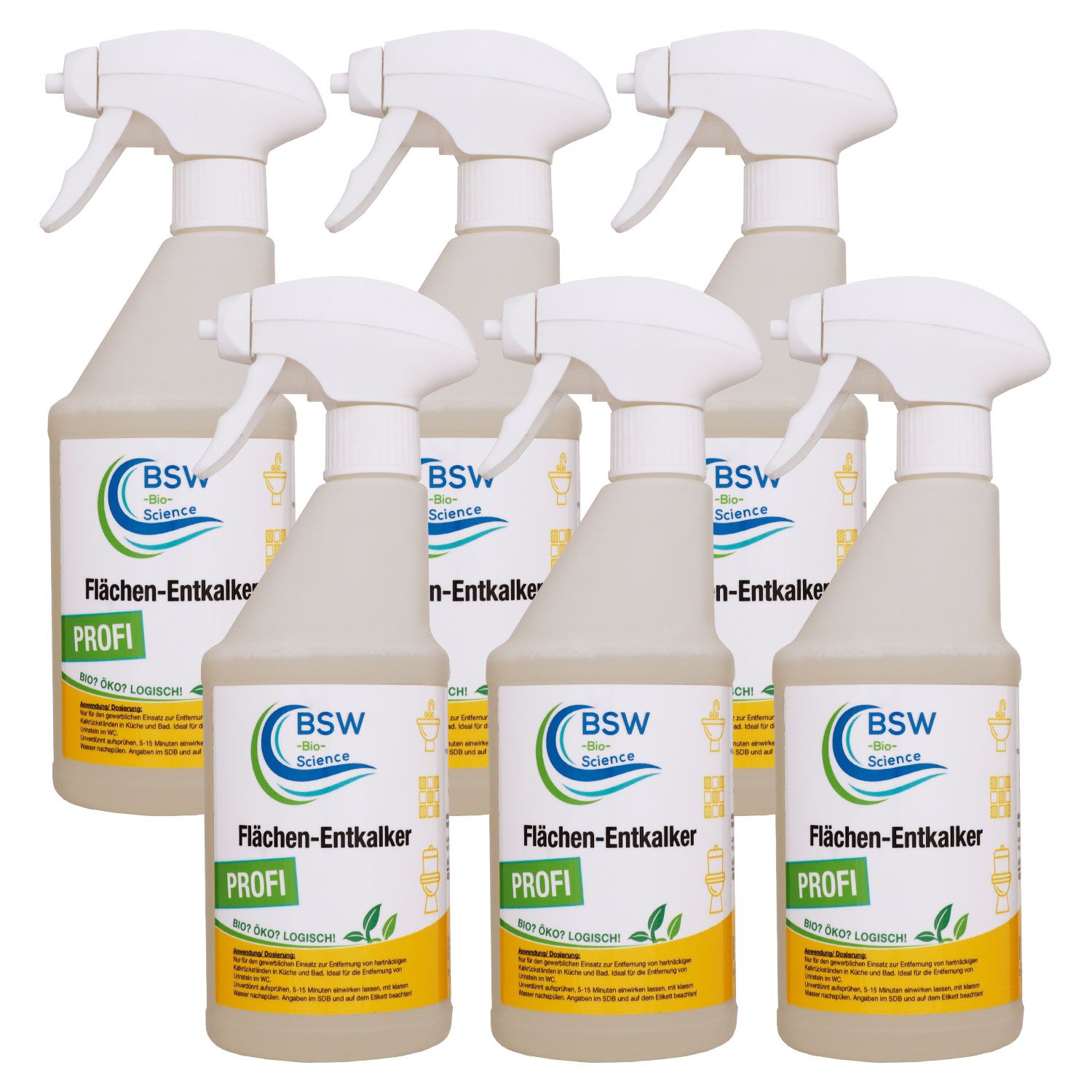 BSW Bio Science Fl�chen-Entkalker 6 x 500 ml Spr�hflasche