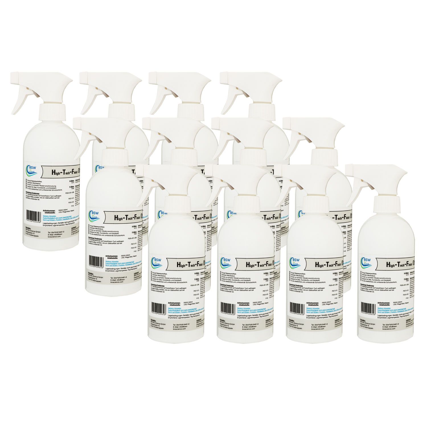 BSW Bio Science High Tech Finish Oberfl�chenschutz 6 x 500 ml Spr�hflasche Set
