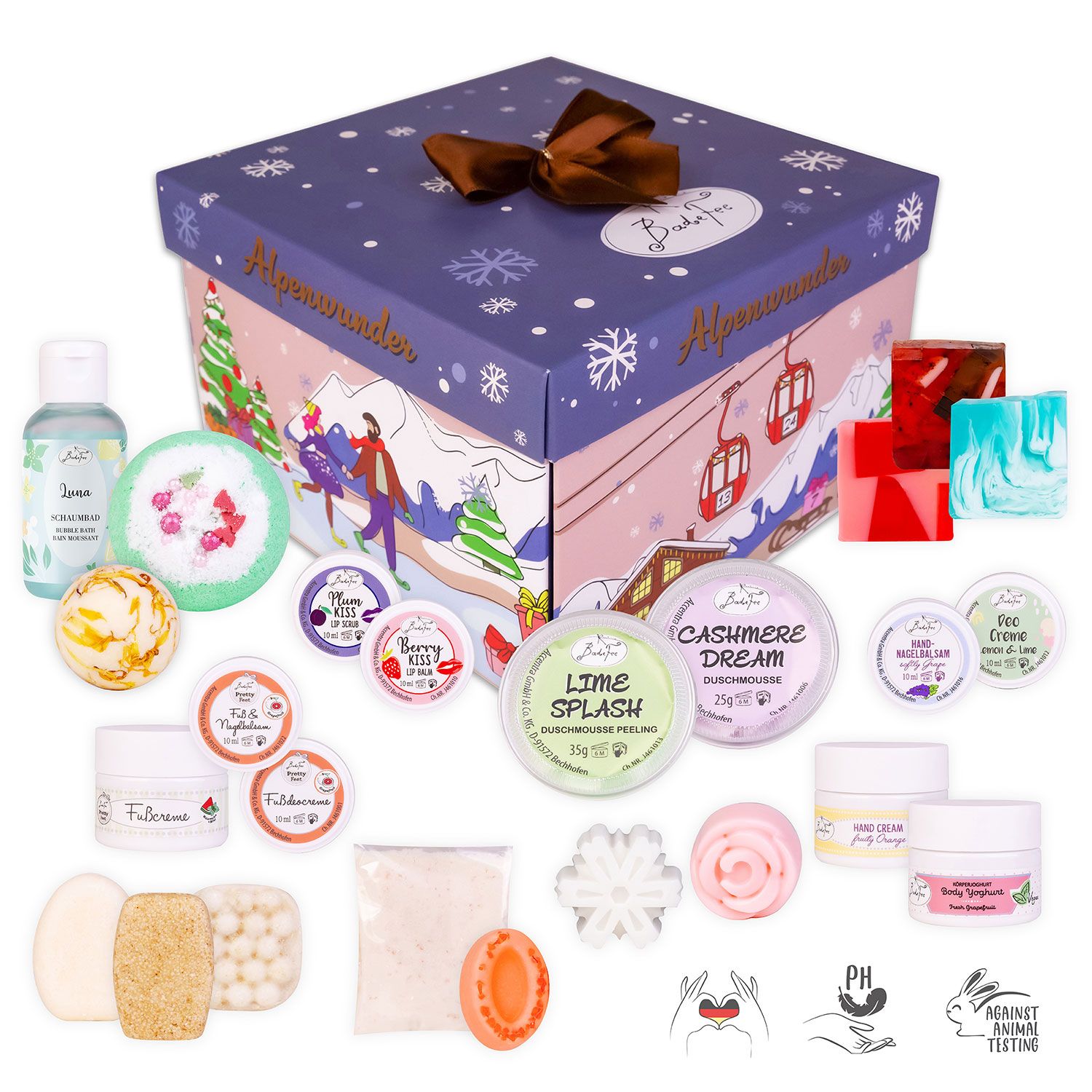 Badefee Alpenwunder Adventskalender 24 Bade- und Pflegeprodukte