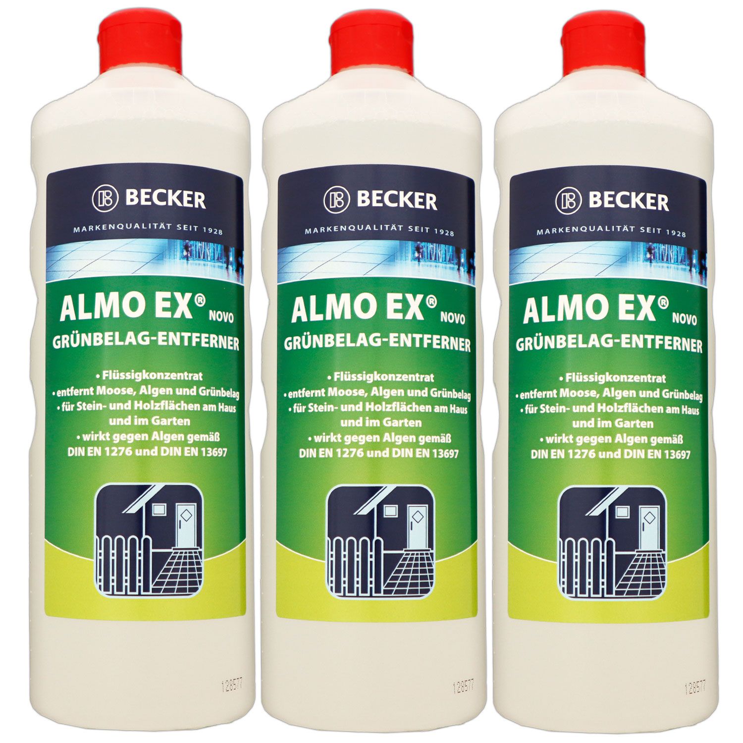 Becker Almo Ex Novo 3 x 1 Liter Steinreiniger Algen und Moosentferner Set