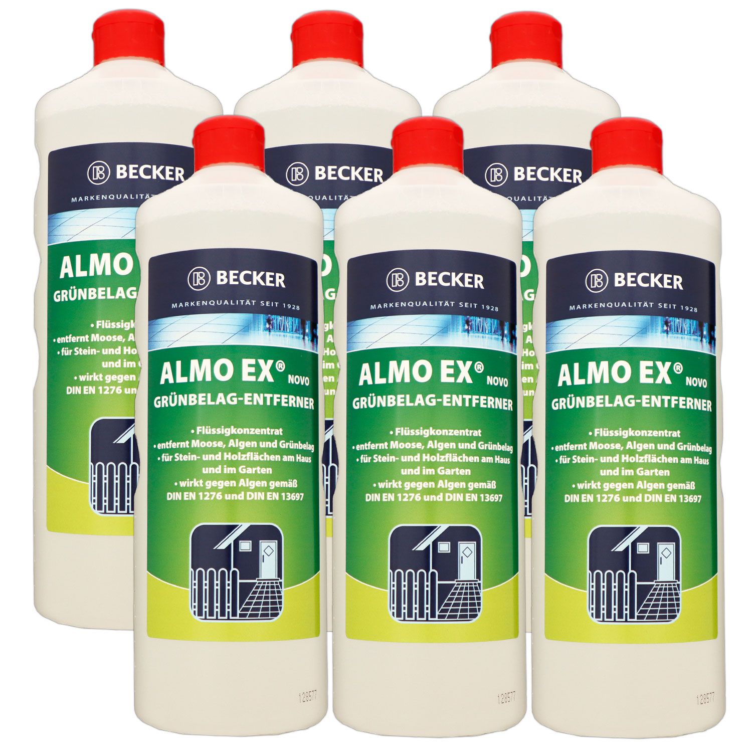 Becker Almo Ex Novo 6 x 1 Liter Steinreiniger Algen und Moosentferner Set