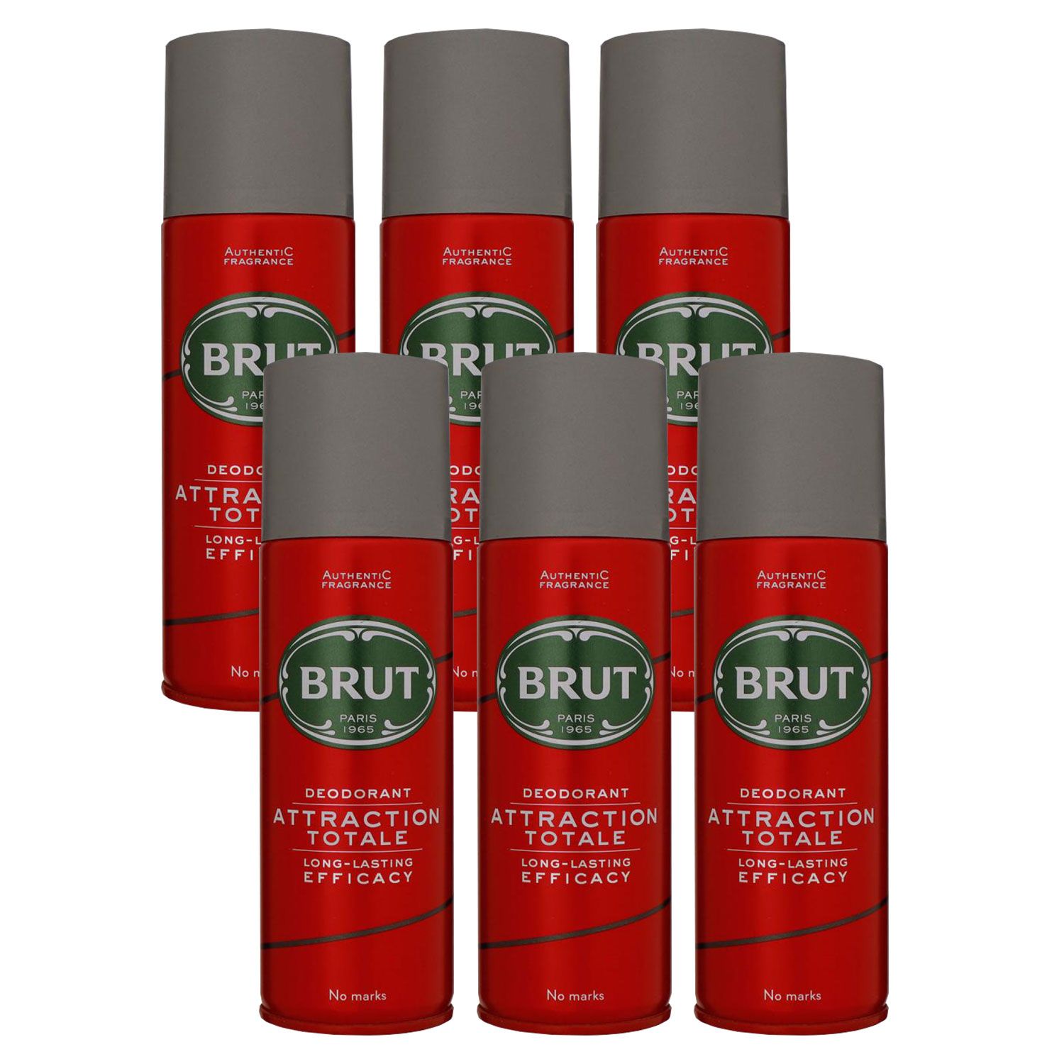 Brut Attraction Totale 6 x 200 ml Deo Spray Deodorant Spray Deospray Set