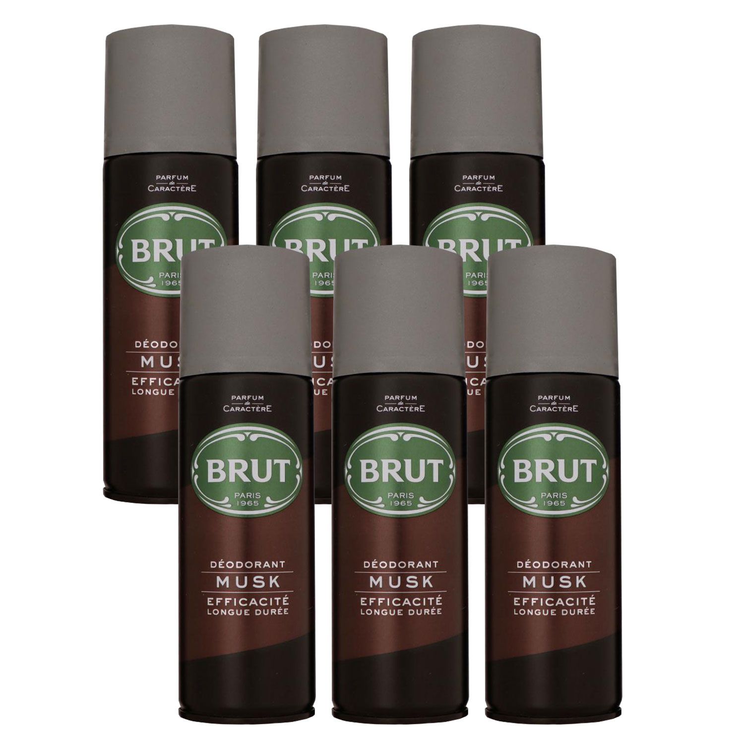 Brut Musk 6 x 200 ml Deo Spray Deodorant Spray  Set