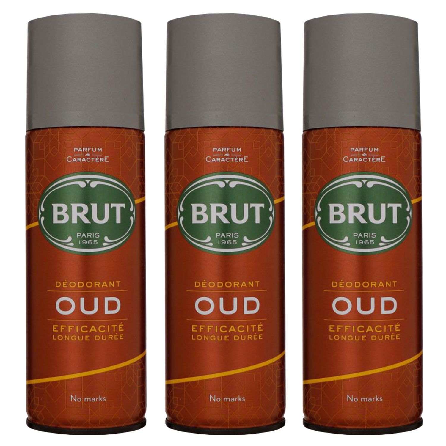 Brut Oud 3 x 200 ml Deo Spray Deodorant Spray Deospray Deodorant Set