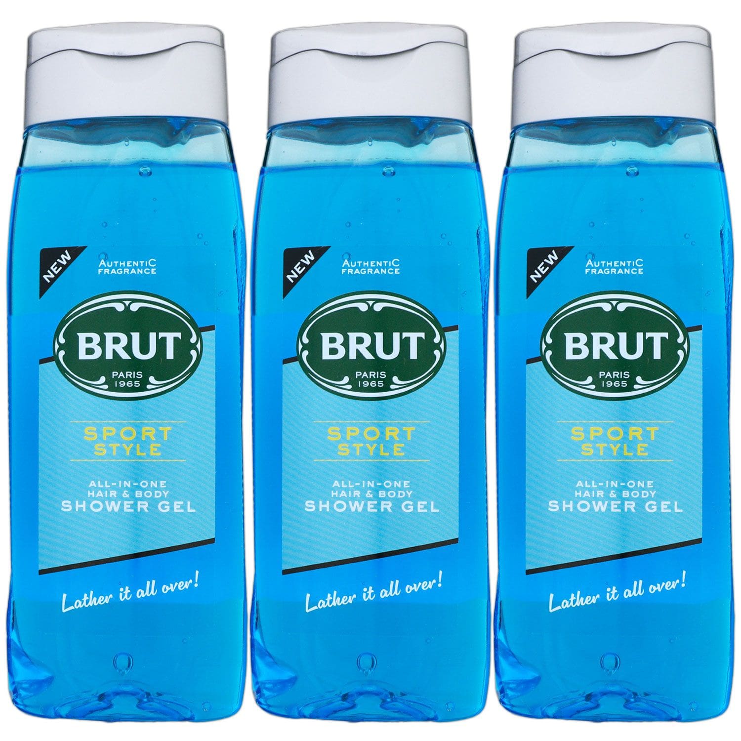 Brut Sport Style 3 x 500 ml All in One Shower Gel Duschgel Showergel Set