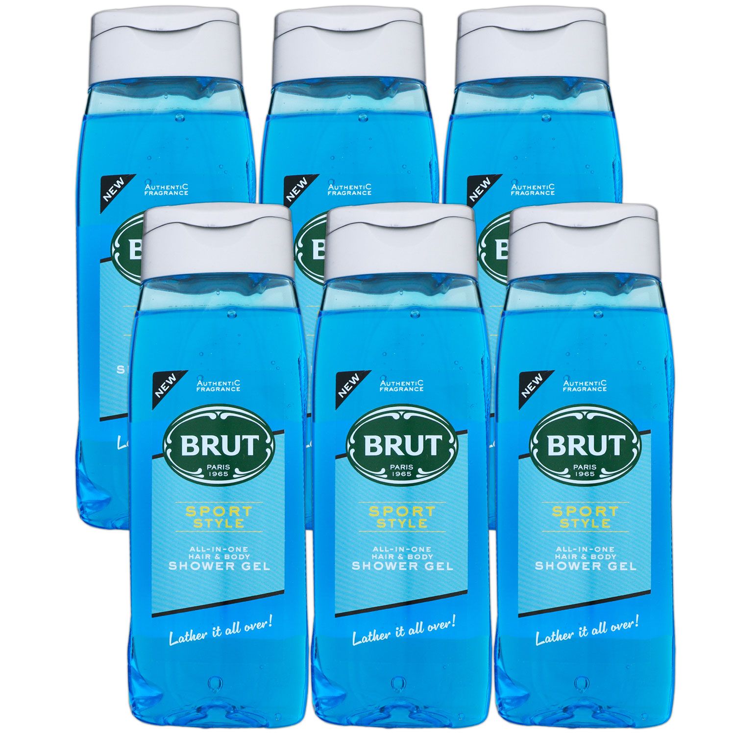 Brut Sport Style 6 x 500 ml All in One Shower Gel Duschgel Showergel Set