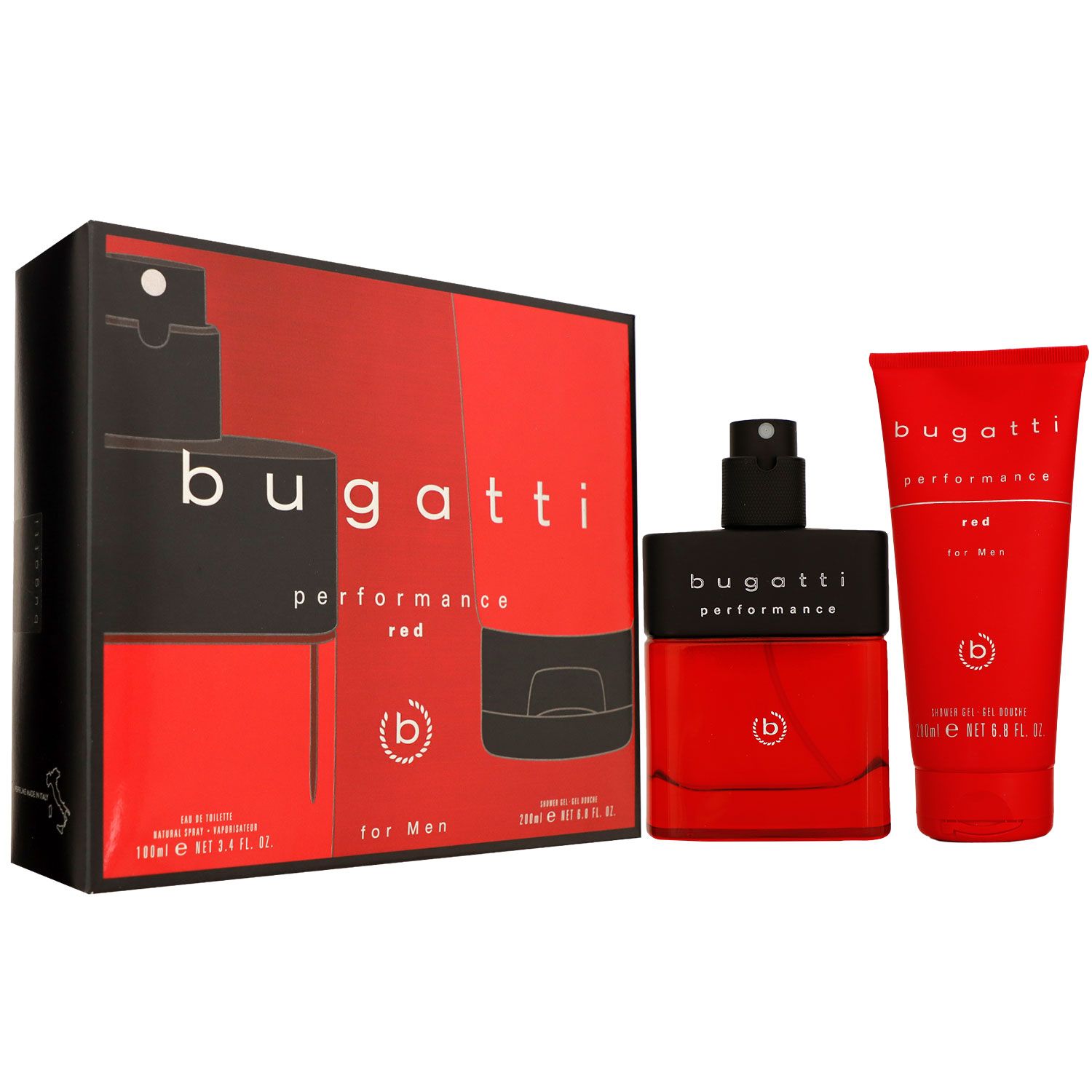 Bugatti Fashion Performance Red Set 100 ml EDT & 200 ml Duschgel SG