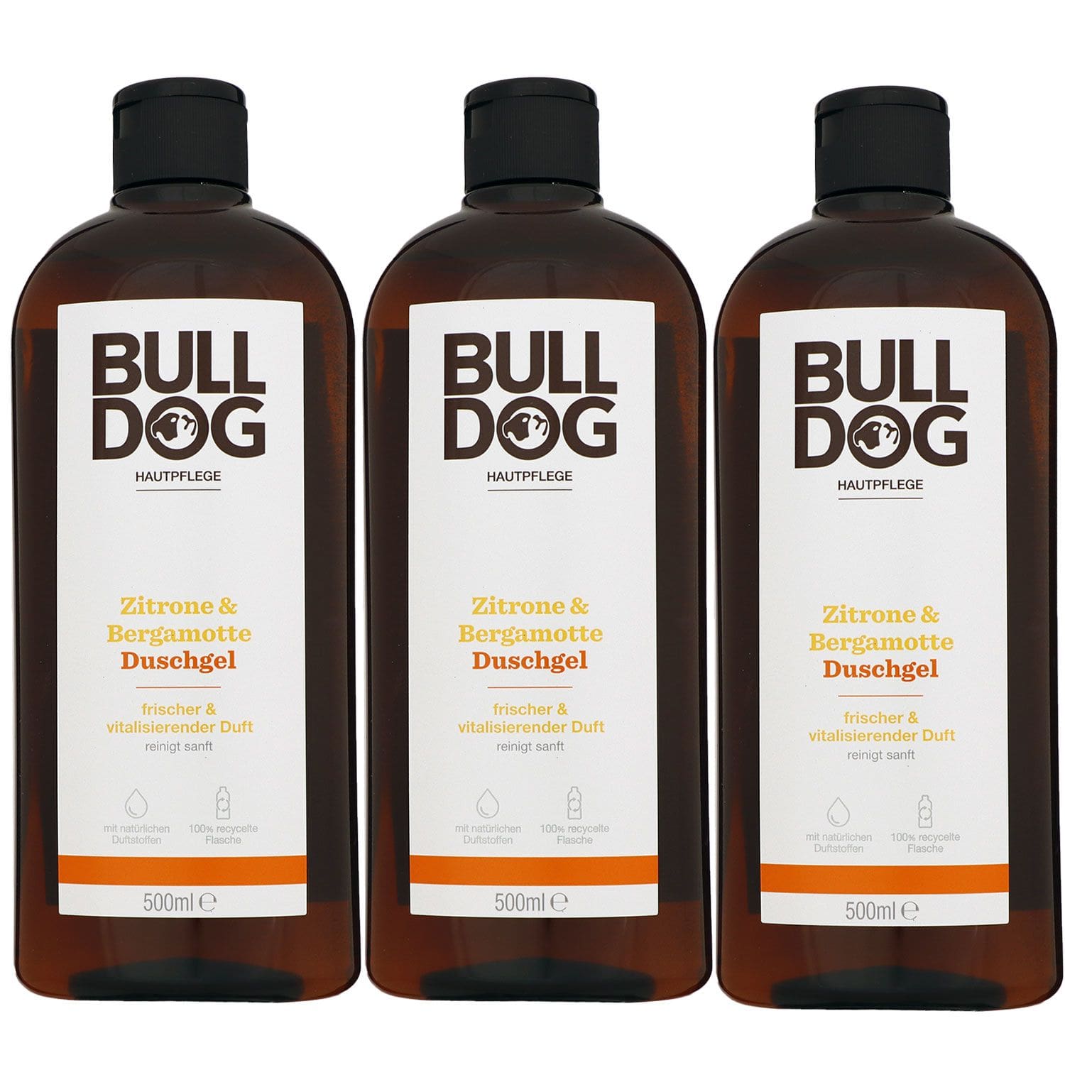 Bulldog Zitrone & Bergamotte 3 x 500 ml Duschgel Showergel Shower Gel Set