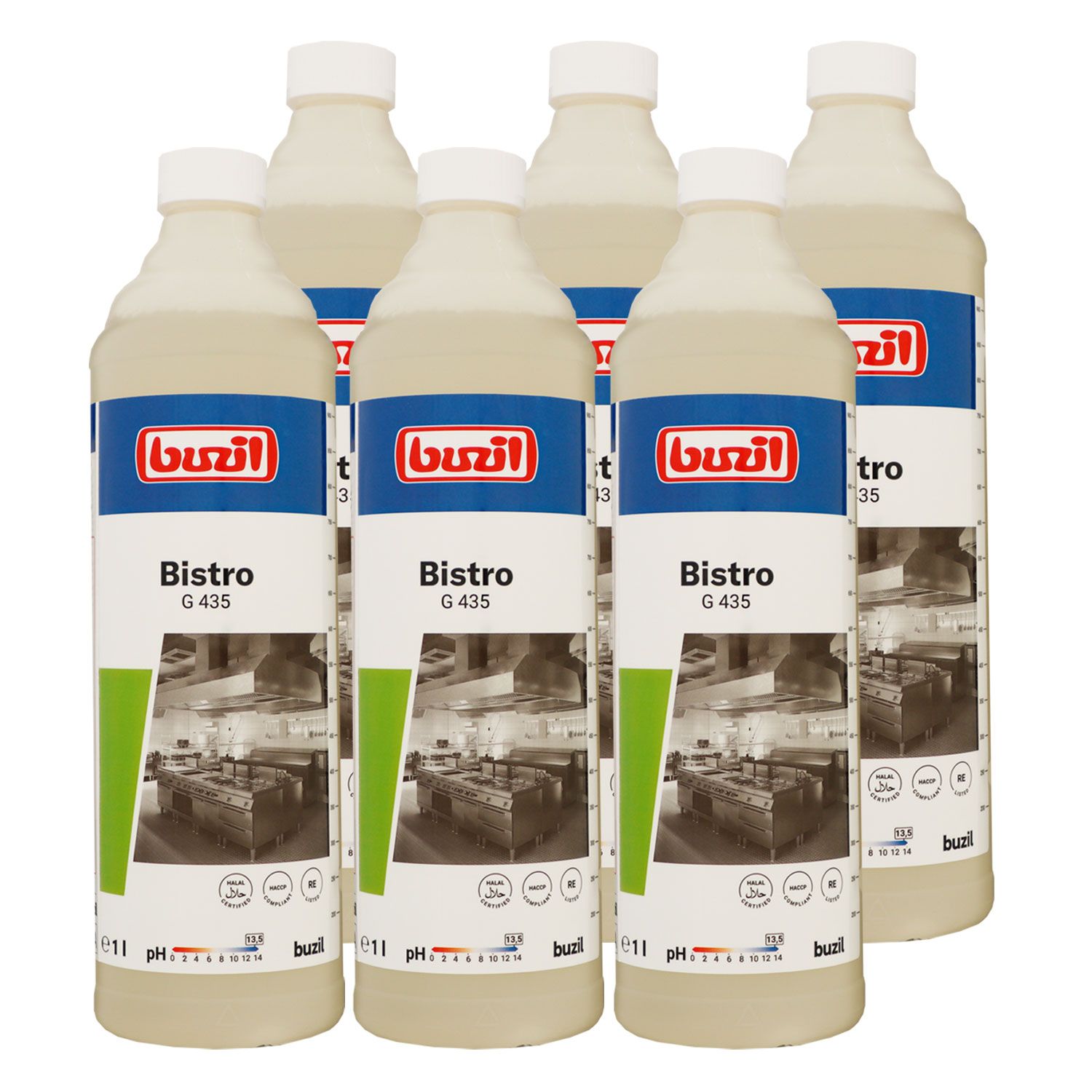 Buzil Bistro G 435 6 x 1 Liter K�chenintensivreiniger �l- und Fettl�ser Set