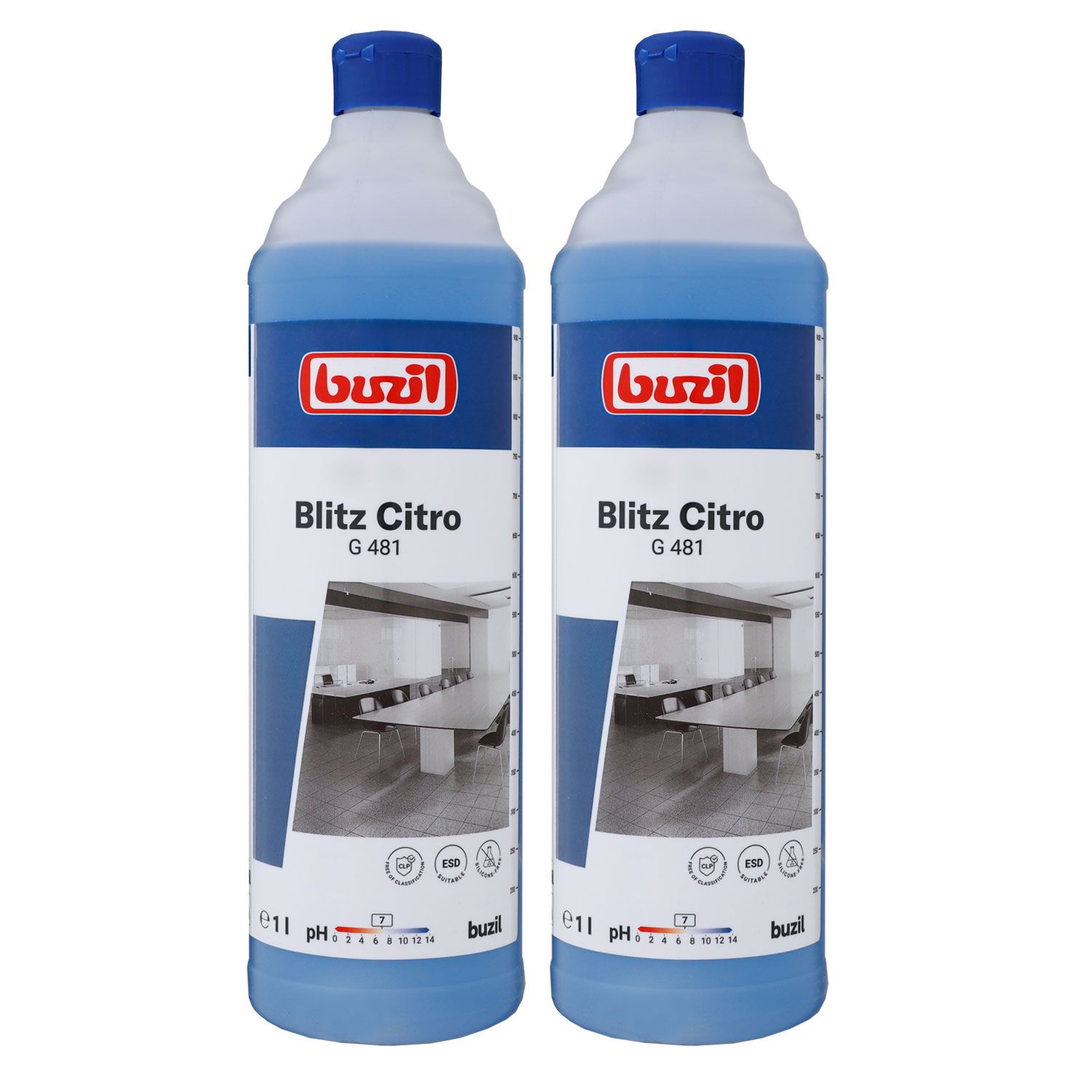 Buzil Blitz Citro G 481 2 x 1 Liter Alkoholreiniger mit Citrusduft Set
