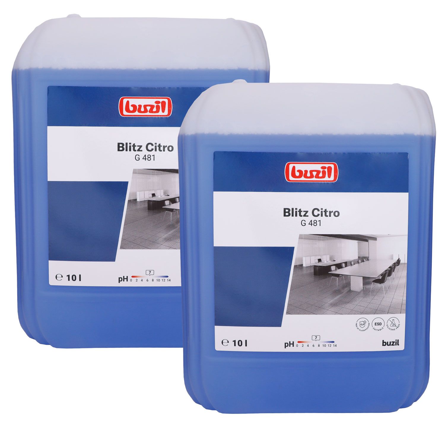 Buzil Blitz Citro G 481 2 x 10 Liter Alkoholreiniger mit Citrusduft Kanister Set