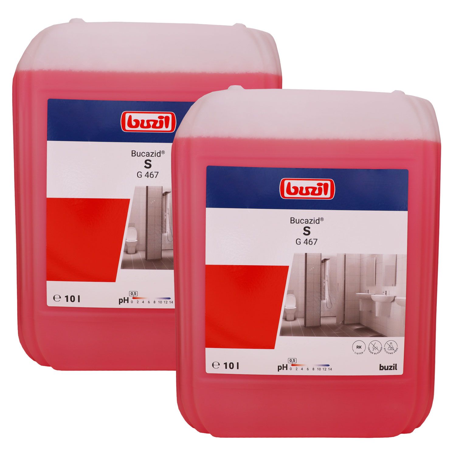 Buzil Bucazid G 467 2 x 10 Liter Sanit�rreiniger RK-gelistet Kanister Set