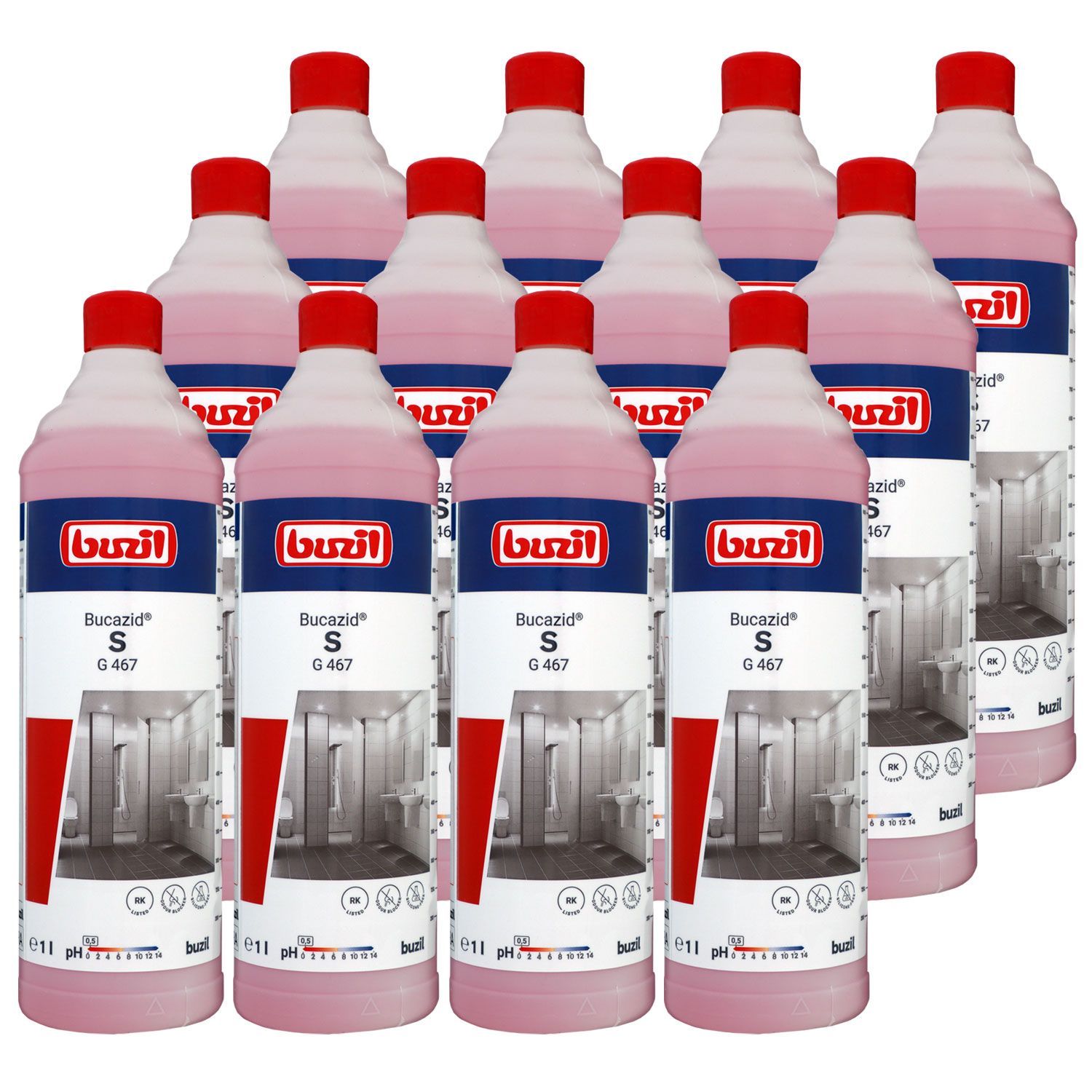 Buzil Bucazid S G 467 12 x 1 Liter Sanit�rreiniger RK-gelistet Set