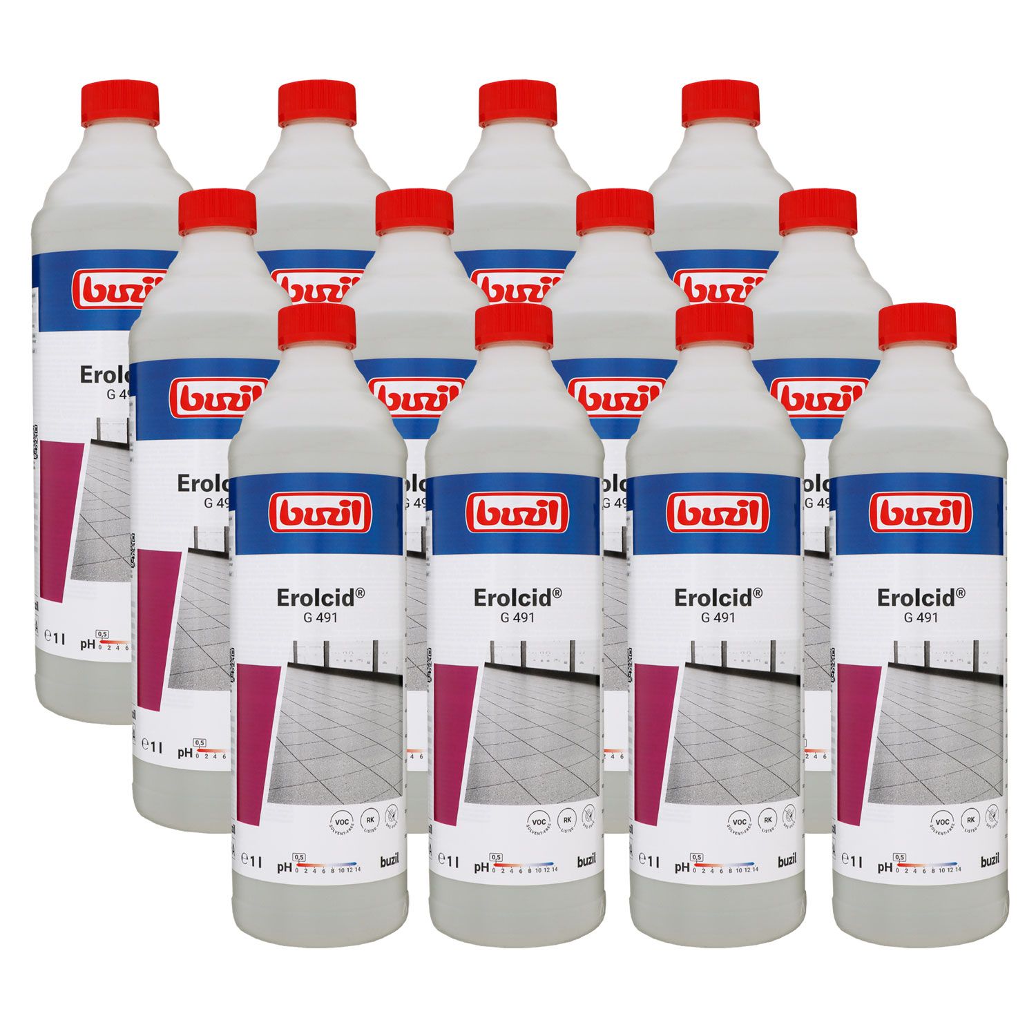Buzil Erolcid G 491 12 x 1 Liter Intensivreiniger f�r Feinsteinzeugreiniger sauer