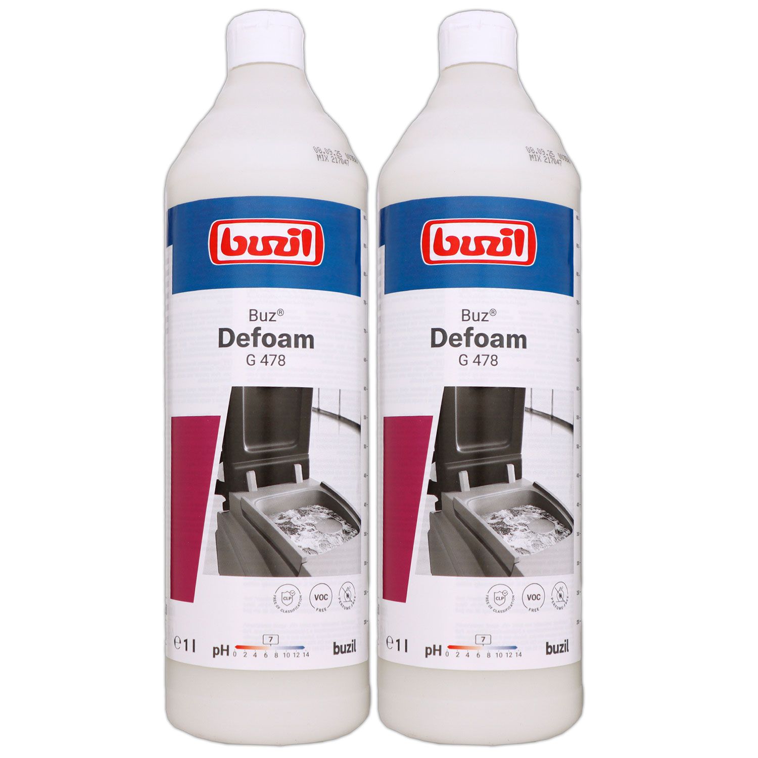Buzil G 478 Buz Defoam 2 x 1 L Entsch�umer Maschienenreiniger Set