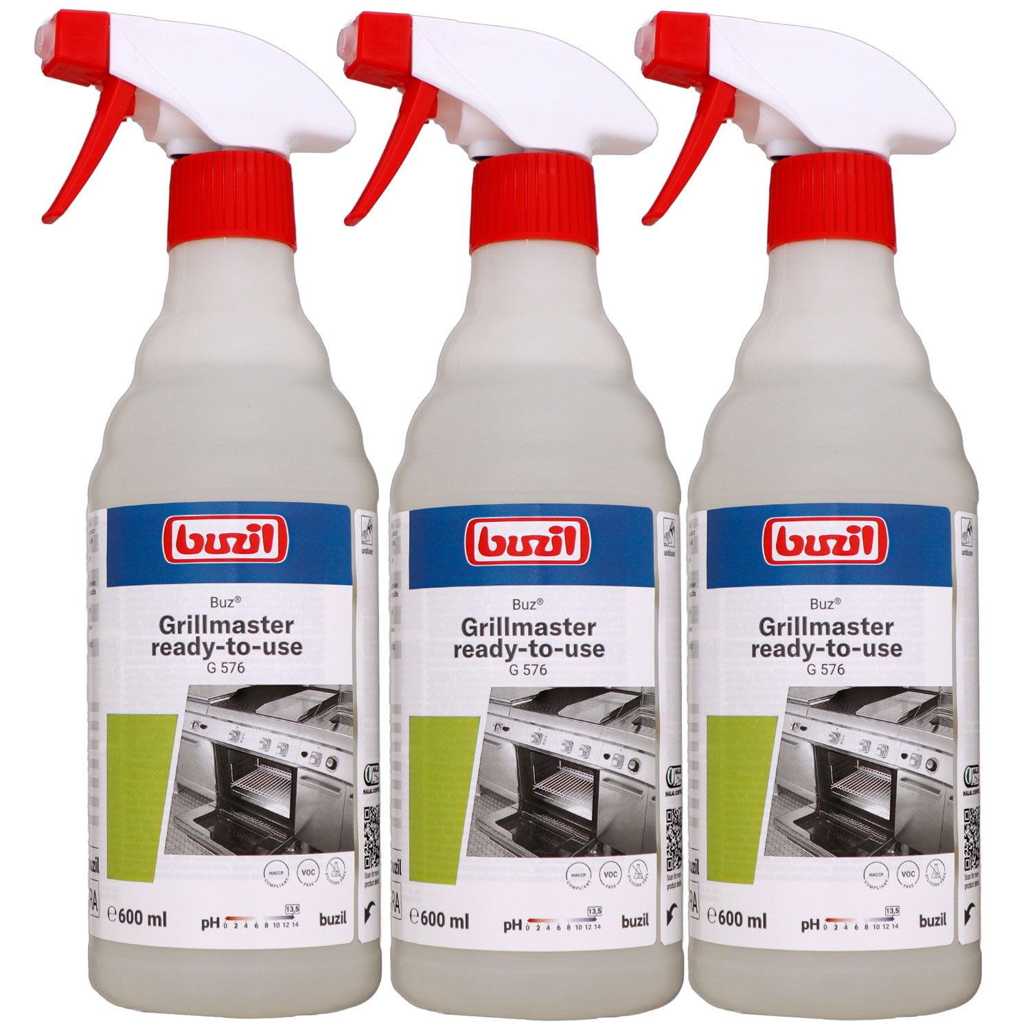 Buzil G 576 Buz Grillmaster 3 x 600 ml Backofenreiniger Set