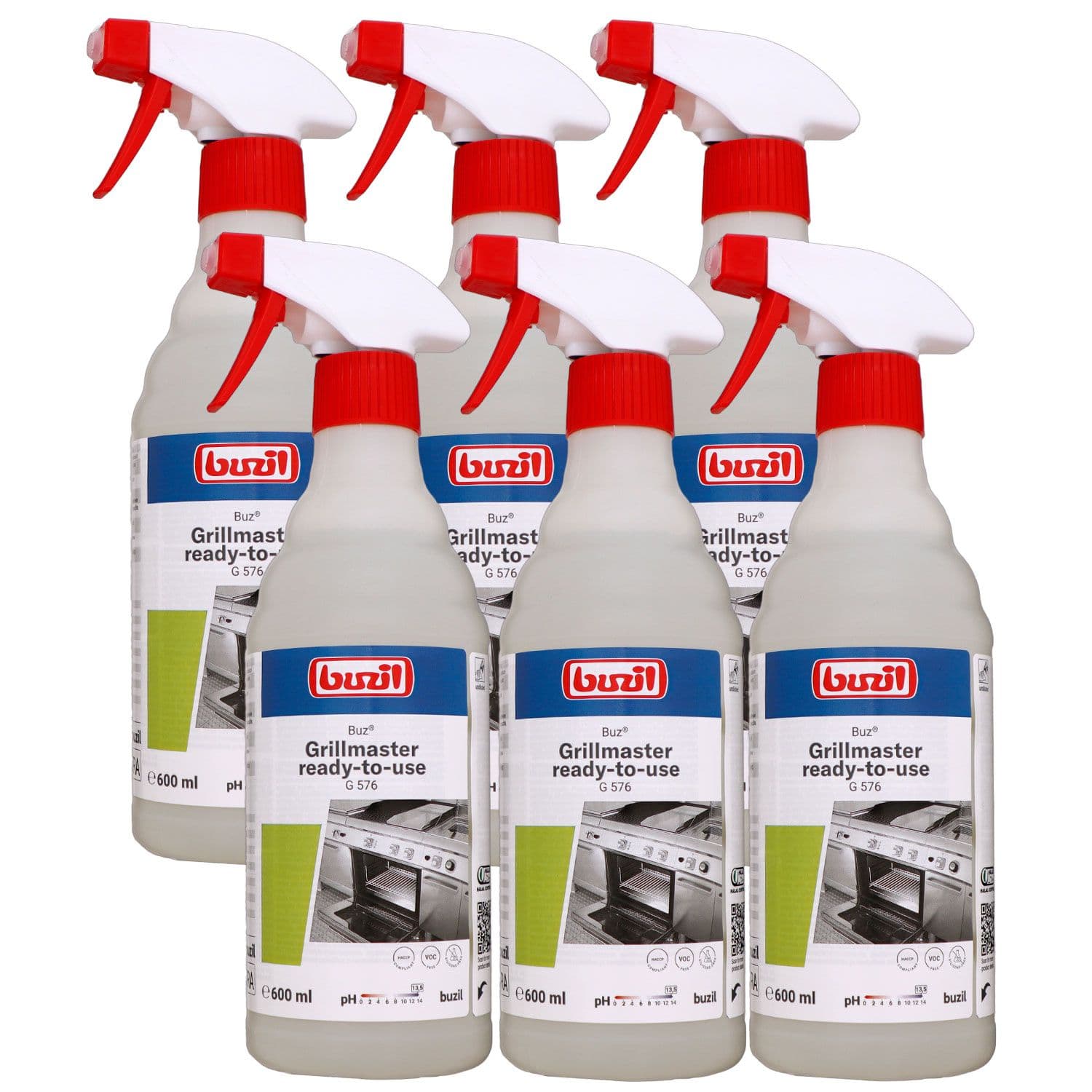 Buzil G 576 Buz Grillmaster 6 x 600 ml Backofenreiniger Set
