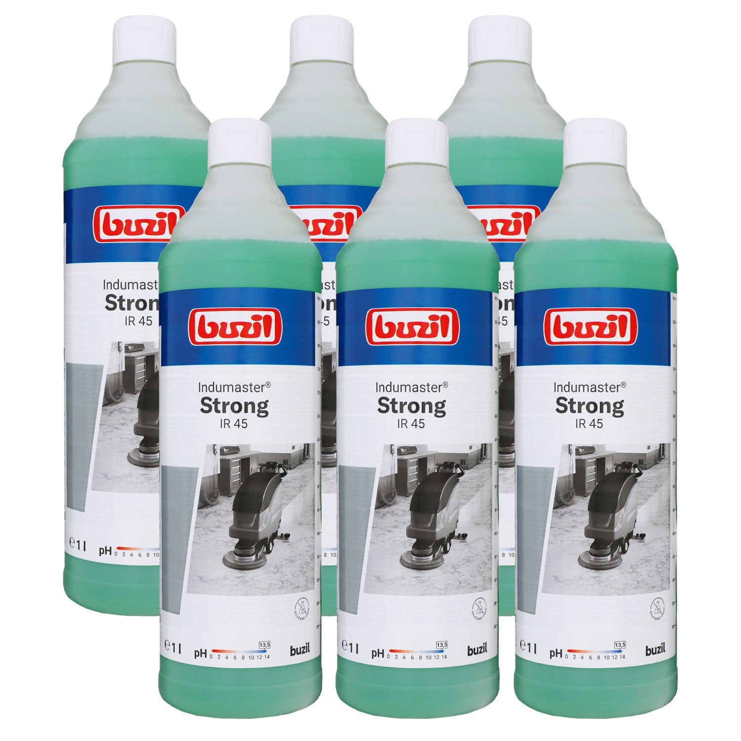 Buzil IR 45 Indumaster Strong Industriereiniger 6 x 1 Liter Silikonfrei Set