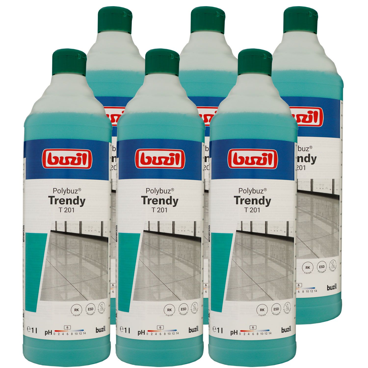 Buzil Polybuz Trendy T 201 6 x 1 Liter Glanzreiniger auf Alkoholbasis