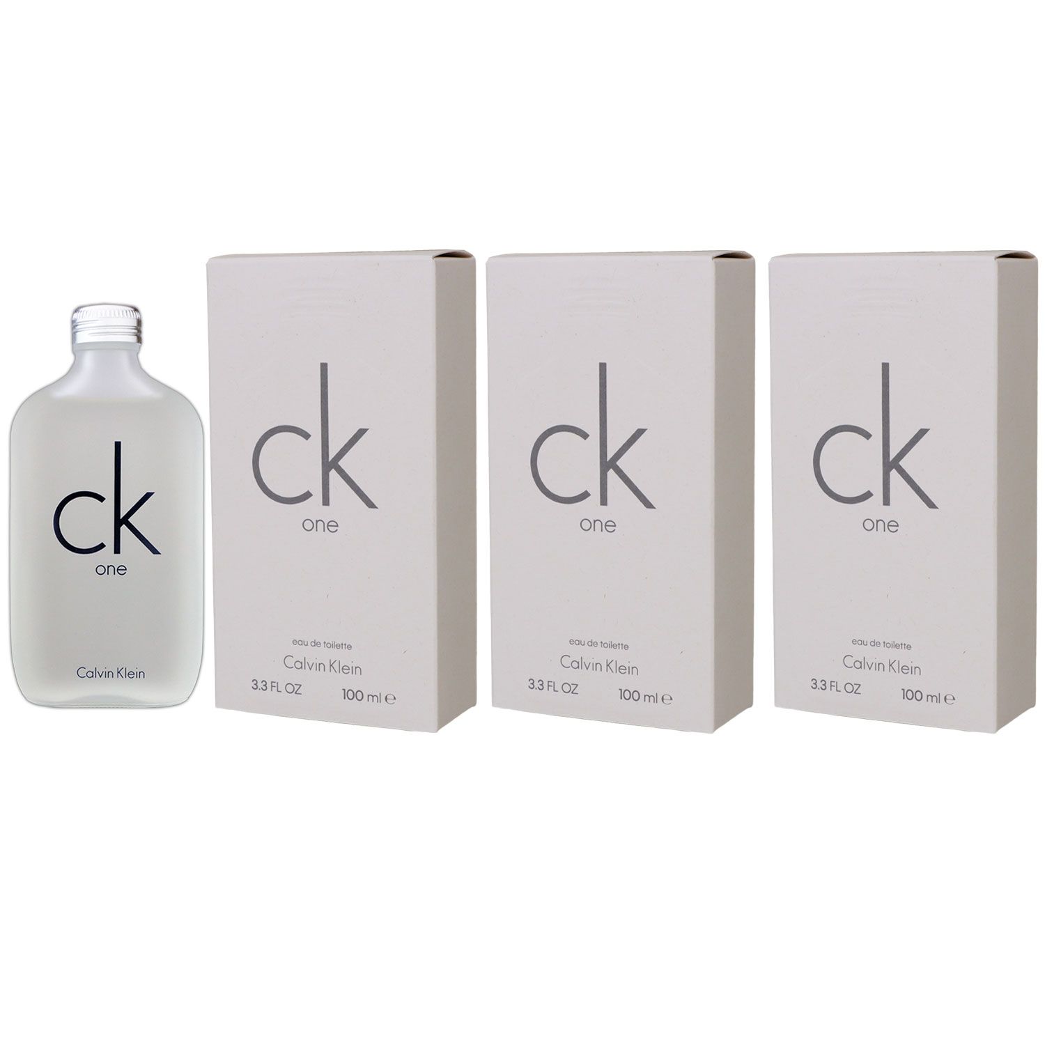 Calvin Klein CK One 3 x 100 ml Eau de Toilette EDT Set Damenduft & Herrenduft Spray